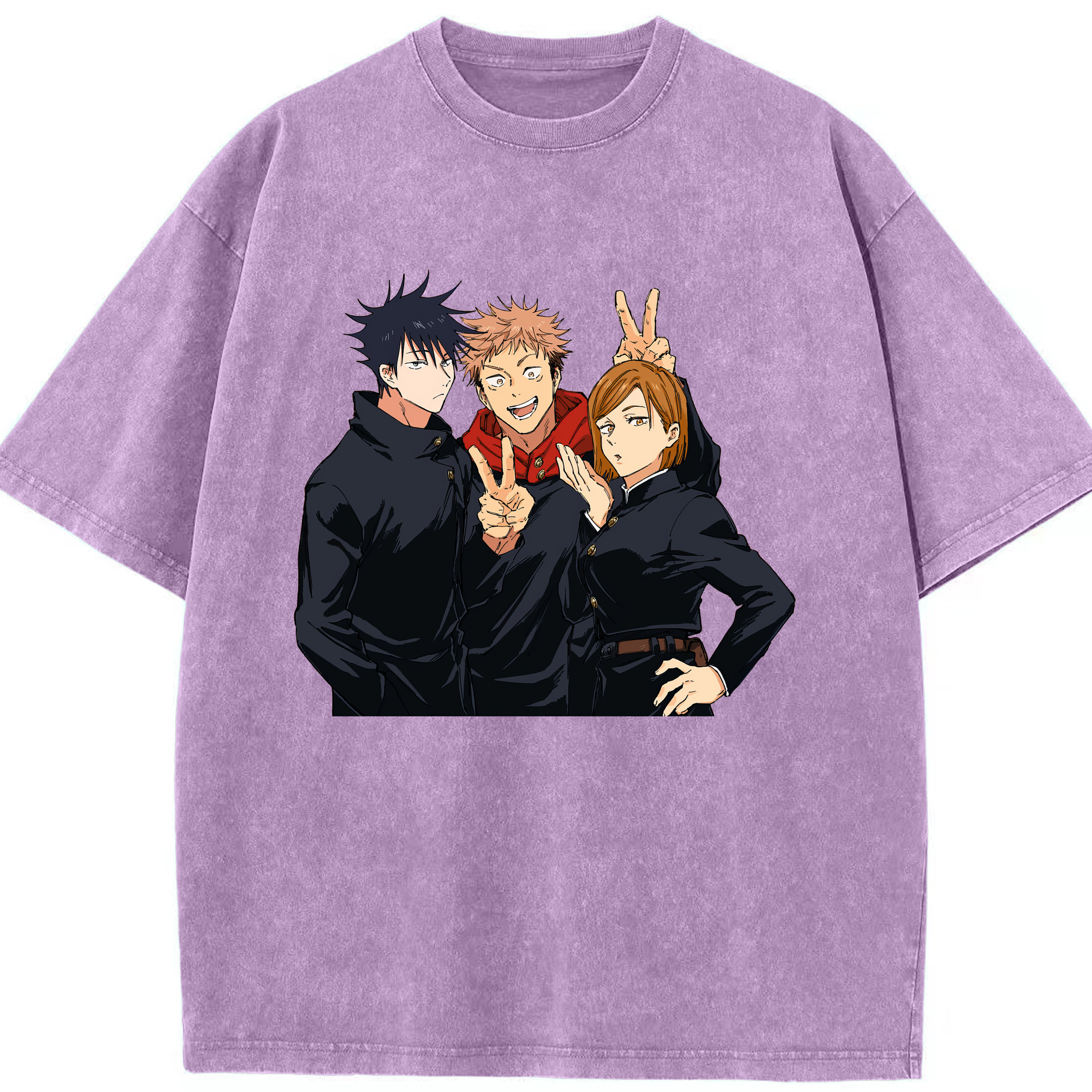 （画像用） 呪術廻戦 Jujutsu Kaisen 綿100% ヴィンテージ風 半袖Tシャツ（フロントプリント）