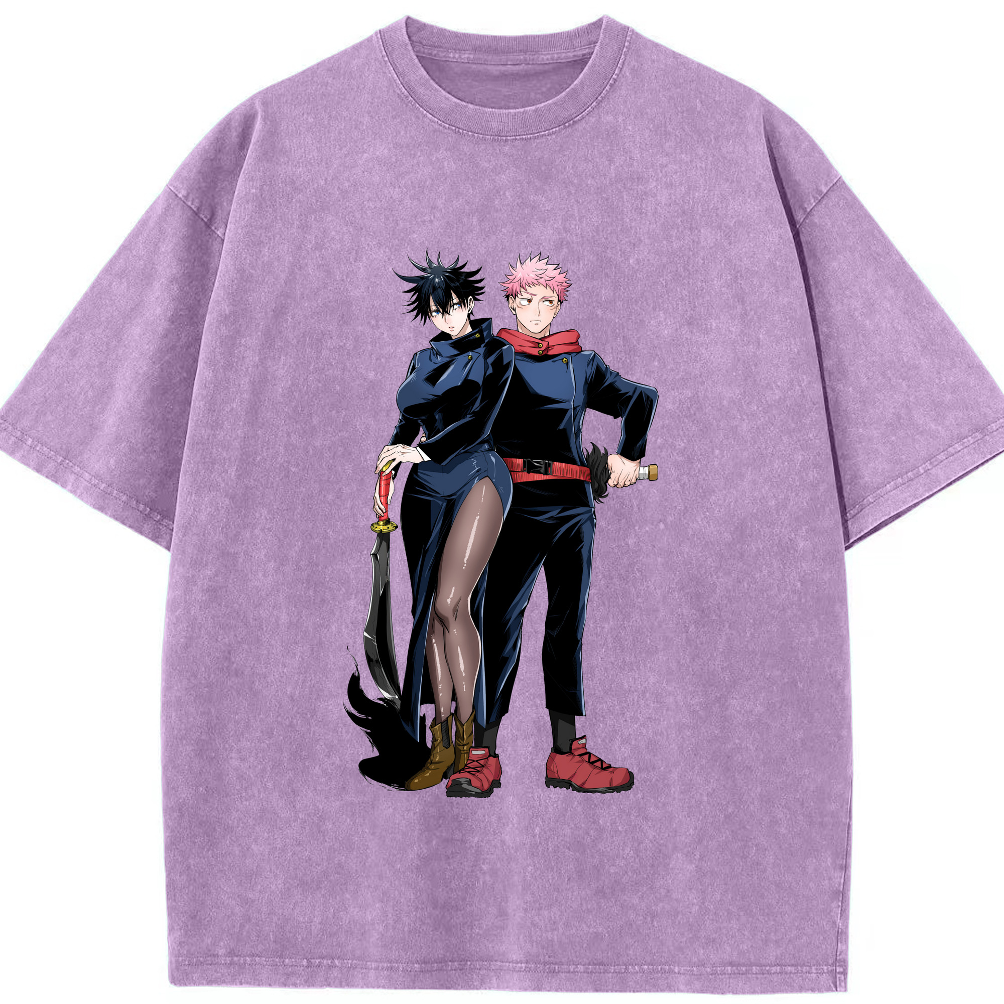 （画像用） 呪術廻戦 Jujutsu Kaisen 綿100% ヴィンテージ風 半袖Tシャツ（フロントプリント）