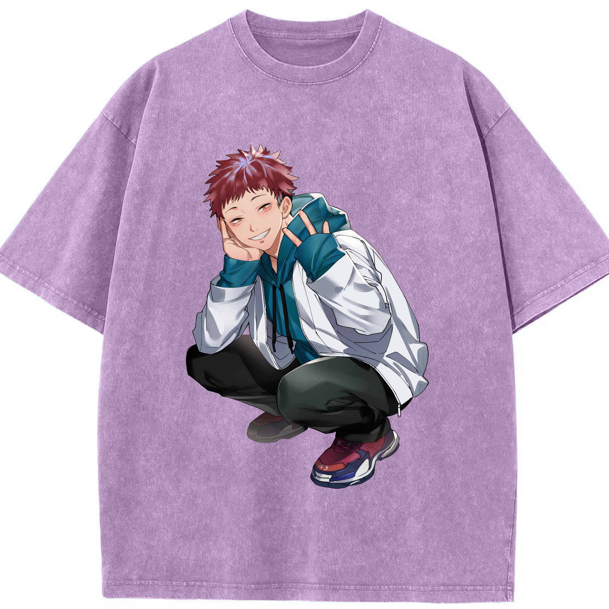 （画像用） 呪術廻戦 Jujutsu Kaisen 綿100% ヴィンテージ風 半袖Tシャツ（フロントプリント）