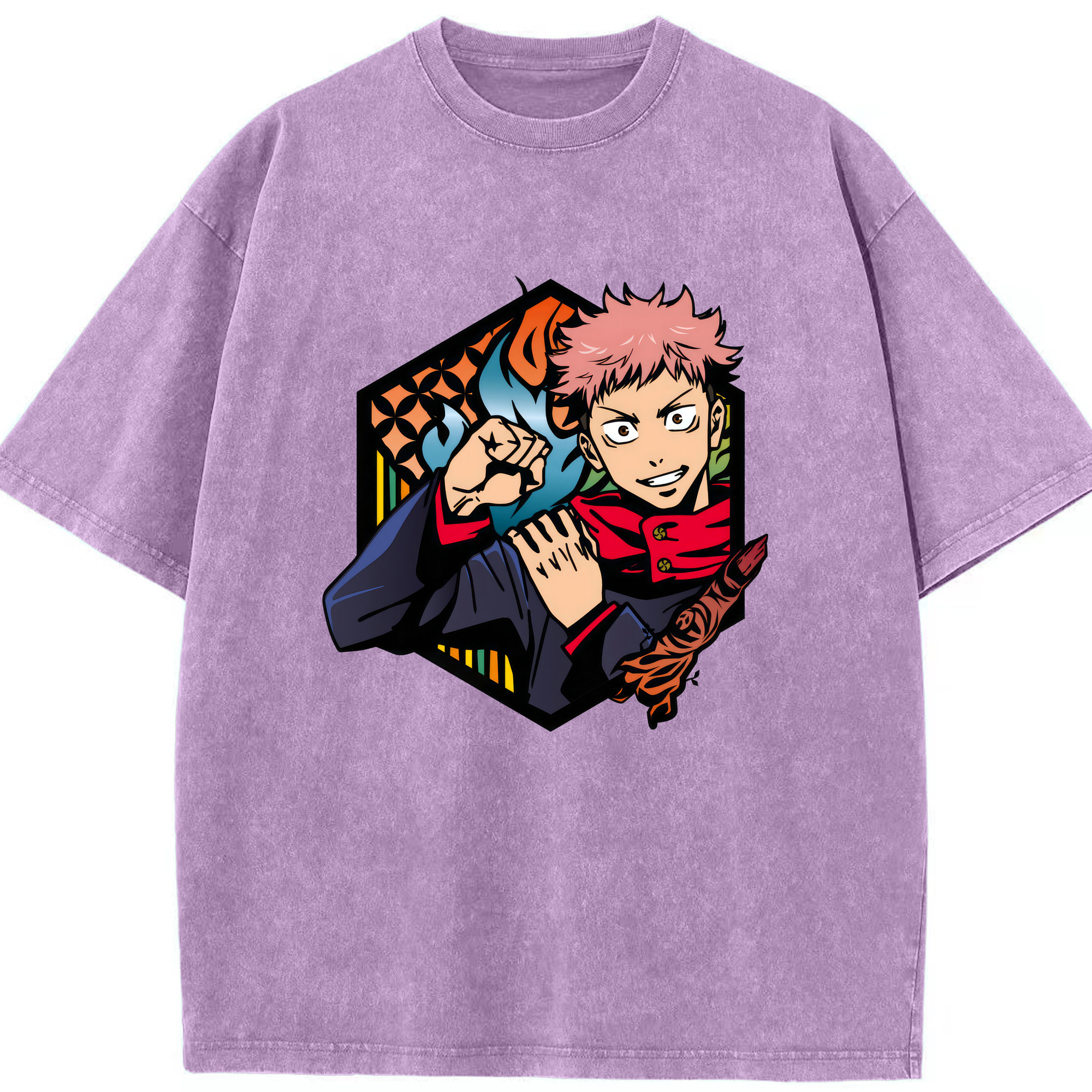 （画像用） 呪術廻戦 Jujutsu Kaisen 綿100% ヴィンテージ風 半袖Tシャツ（フロントプリント）