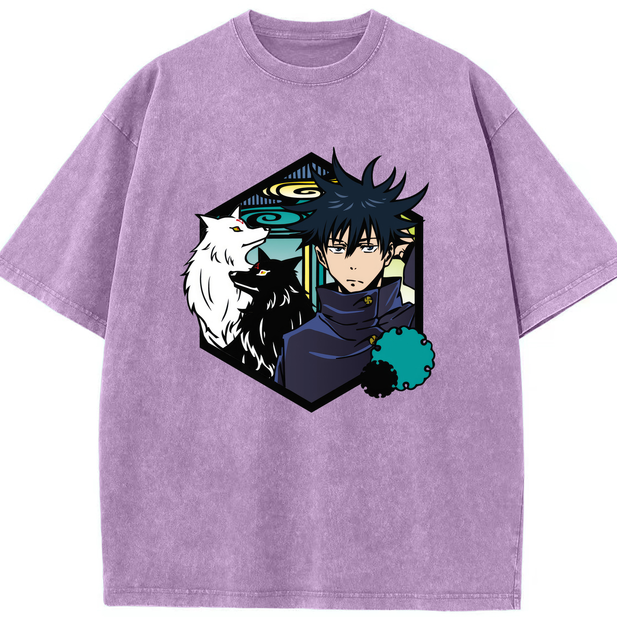 （画像用） 呪術廻戦 Jujutsu Kaisen 綿100% ヴィンテージ風 半袖Tシャツ（フロントプリント）