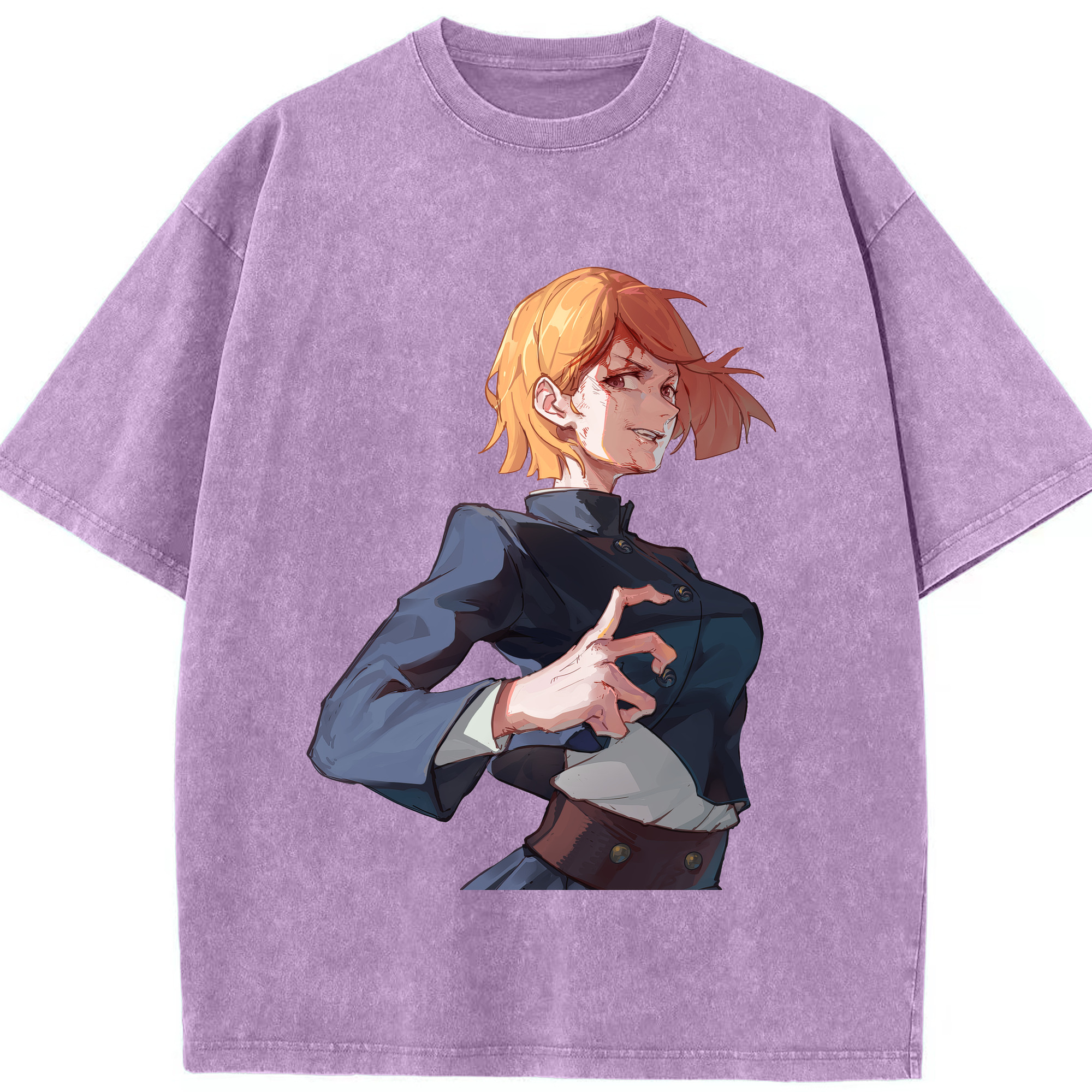 （画像用） 呪術廻戦 Jujutsu Kaisen 綿100% ヴィンテージ風 半袖Tシャツ（フロントプリント）