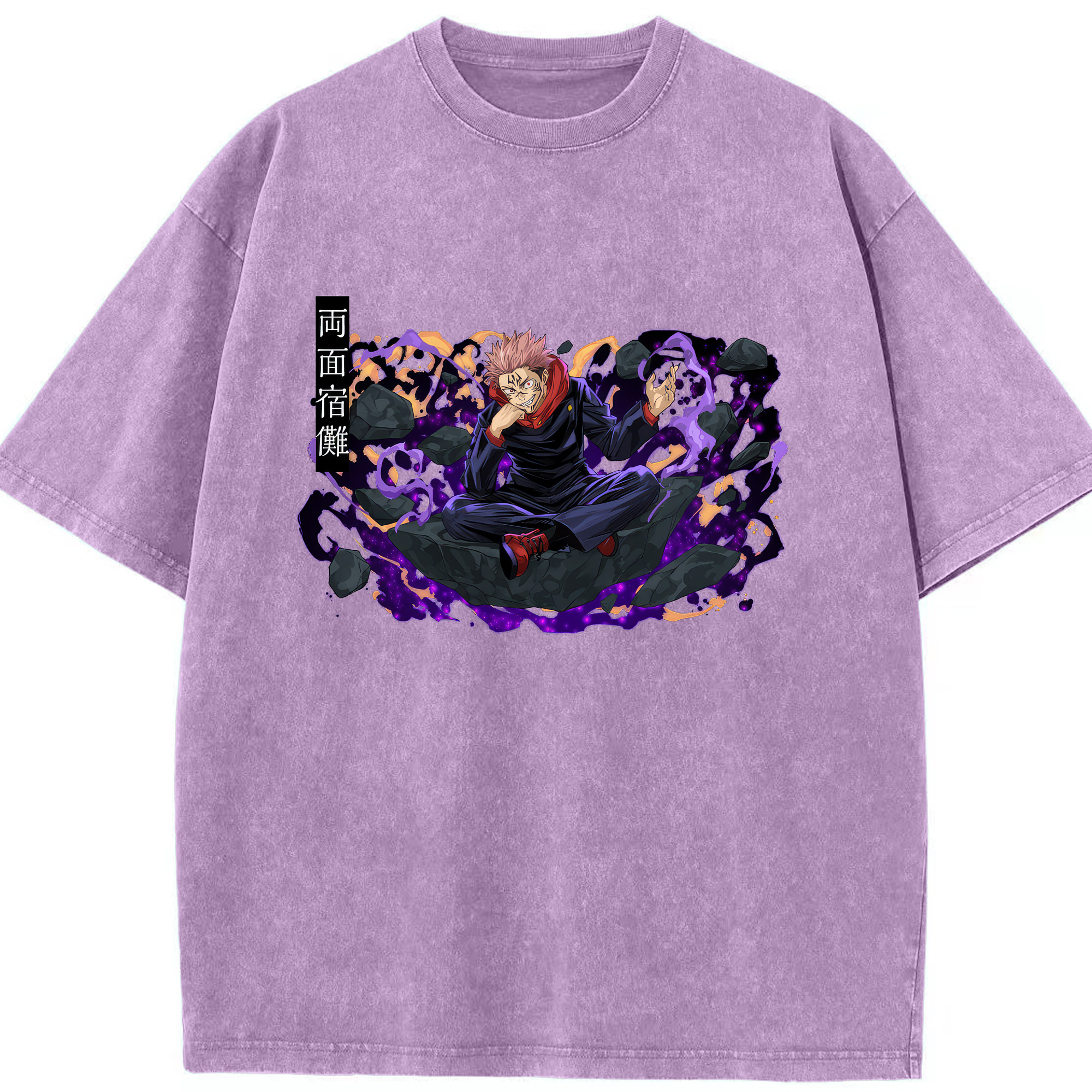 （画像用） 呪術廻戦 Jujutsu Kaisen 綿100% ヴィンテージ風 半袖Tシャツ（フロントプリント）
