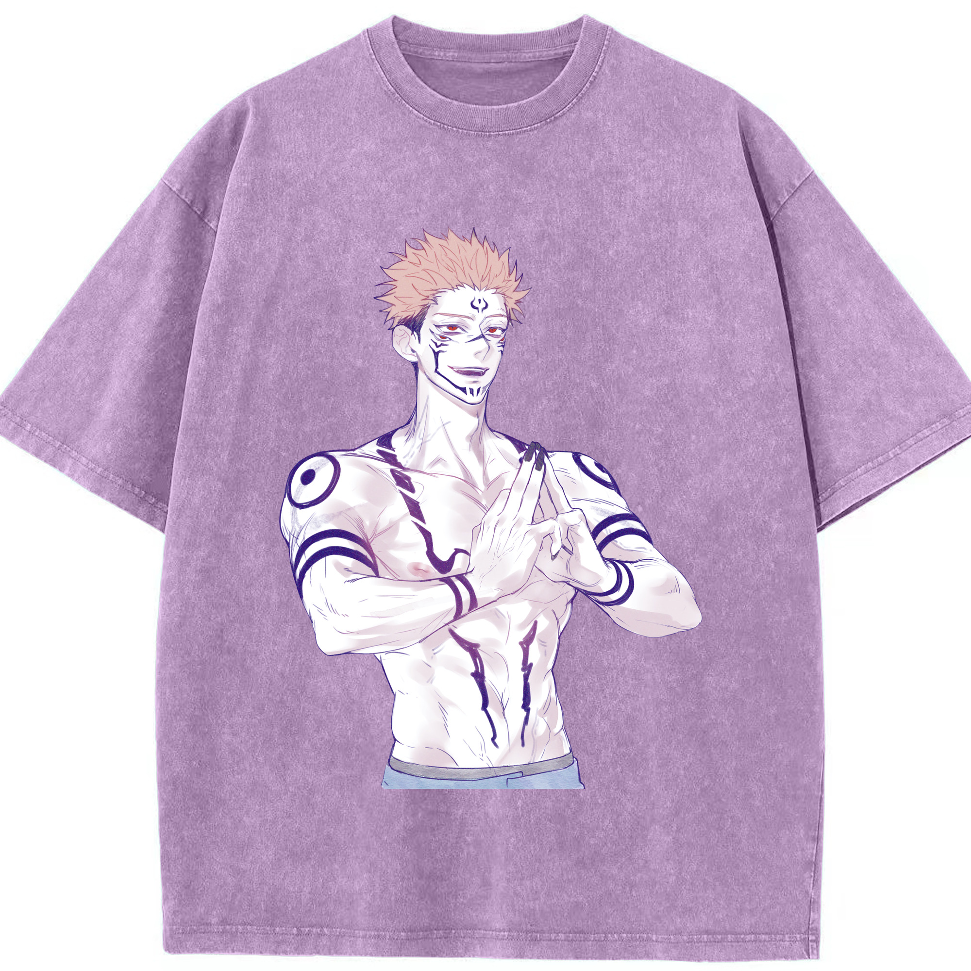 （画像用） 呪術廻戦 Jujutsu Kaisen 綿100% ヴィンテージ風 半袖Tシャツ（フロントプリント）