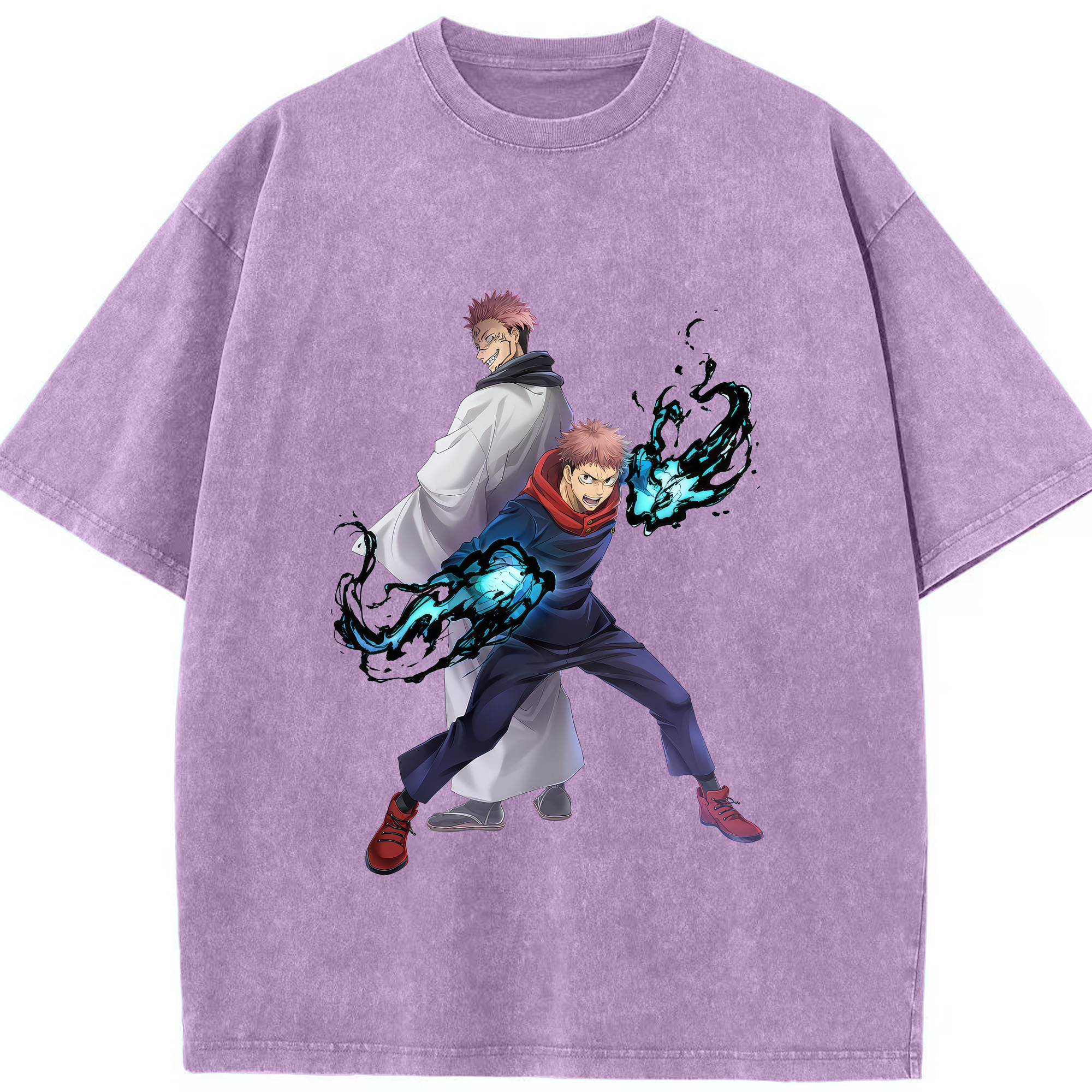 （画像用） 呪術廻戦 Jujutsu Kaisen 綿100% ヴィンテージ風 半袖Tシャツ（フロントプリント）