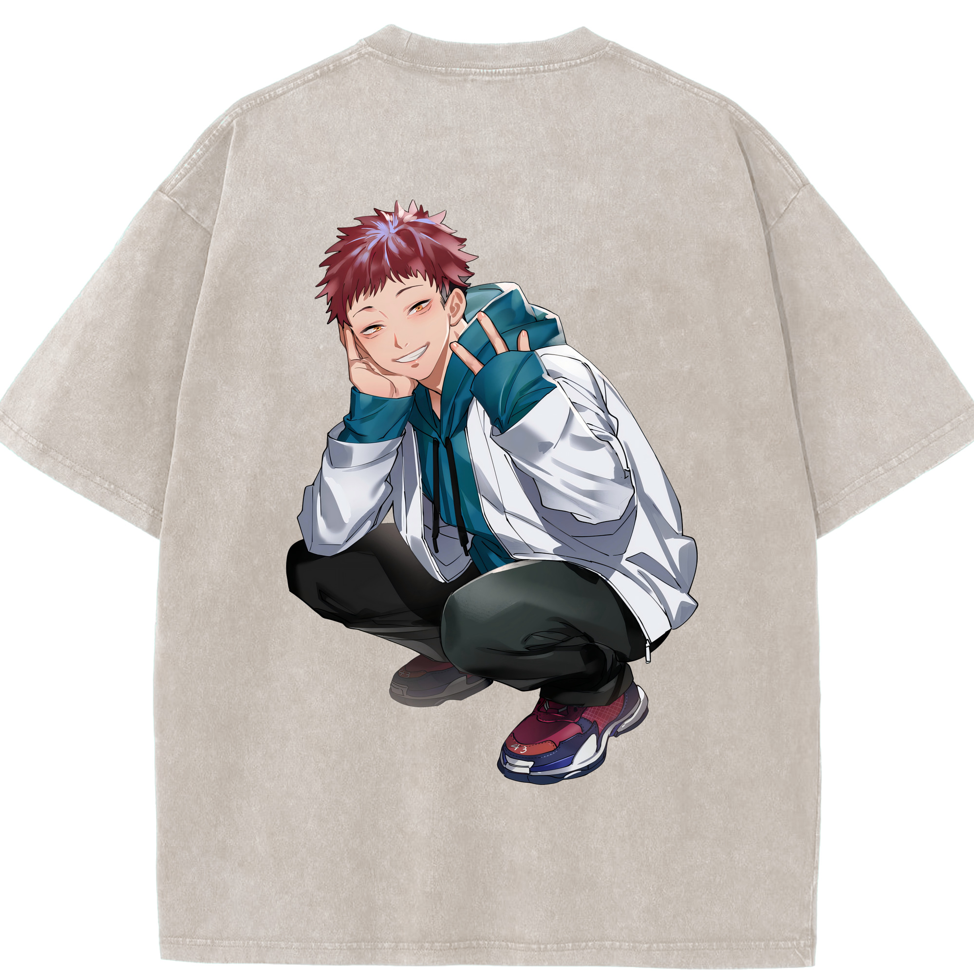 （画像用） 呪術廻戦 Jujutsu Kaisen 綿100% ヴィンテージ風 半袖Tシャツ（背面プリント）