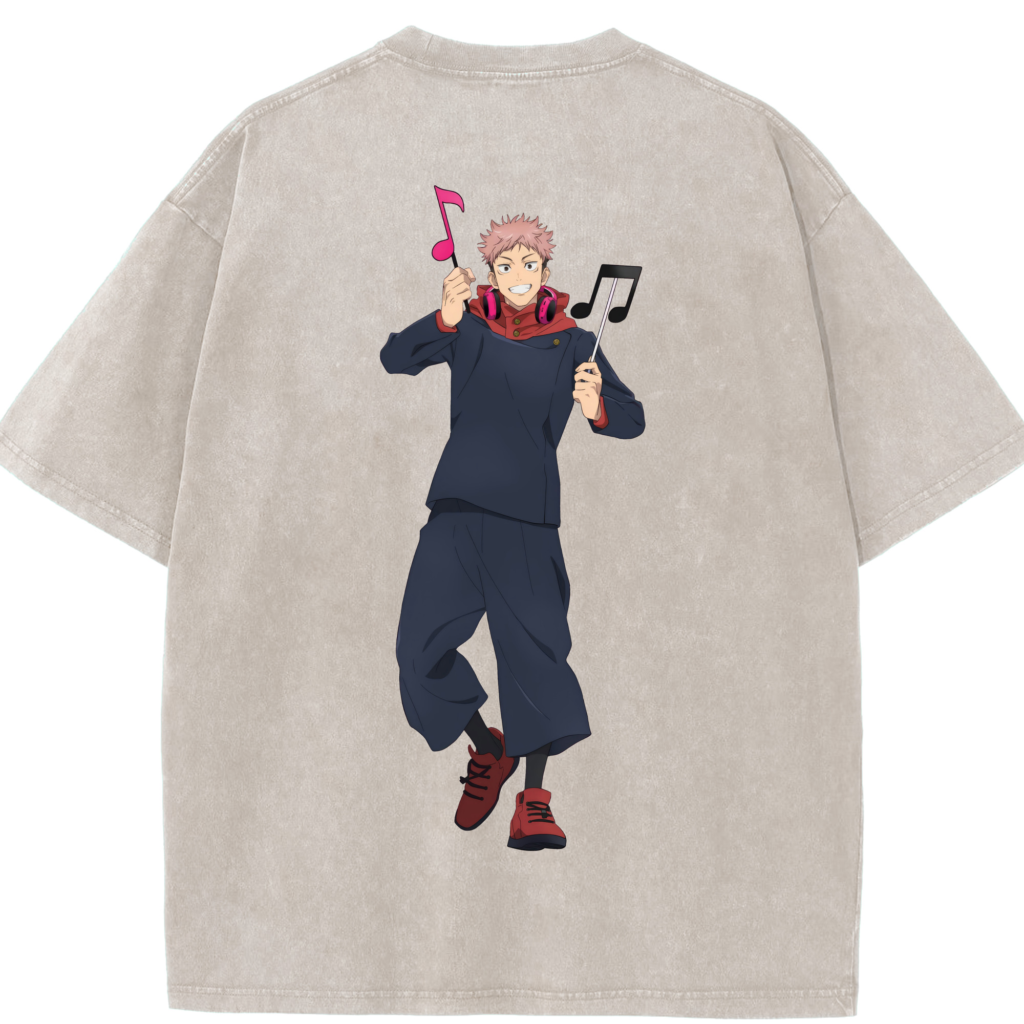 （画像用） 呪術廻戦 Jujutsu Kaisen 綿100% ヴィンテージ風 半袖Tシャツ（背面プリント）