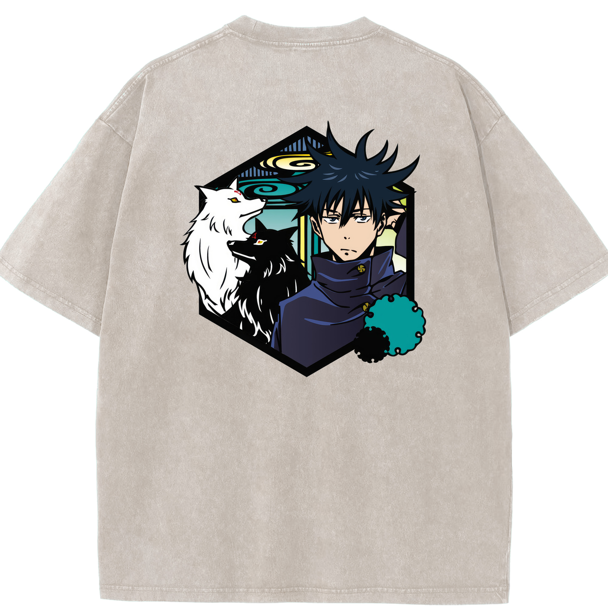 （画像用） 呪術廻戦 Jujutsu Kaisen 綿100% ヴィンテージ風 半袖Tシャツ（背面プリント）