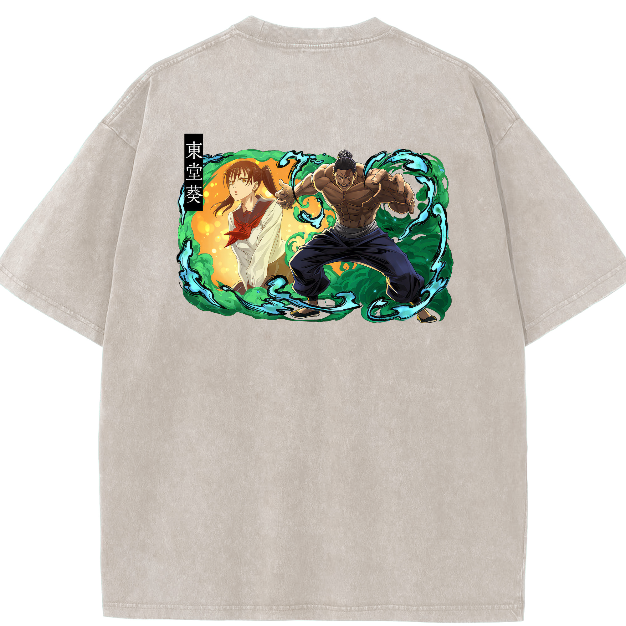 （画像用） 呪術廻戦 Jujutsu Kaisen 綿100% ヴィンテージ風 半袖Tシャツ（背面プリント）