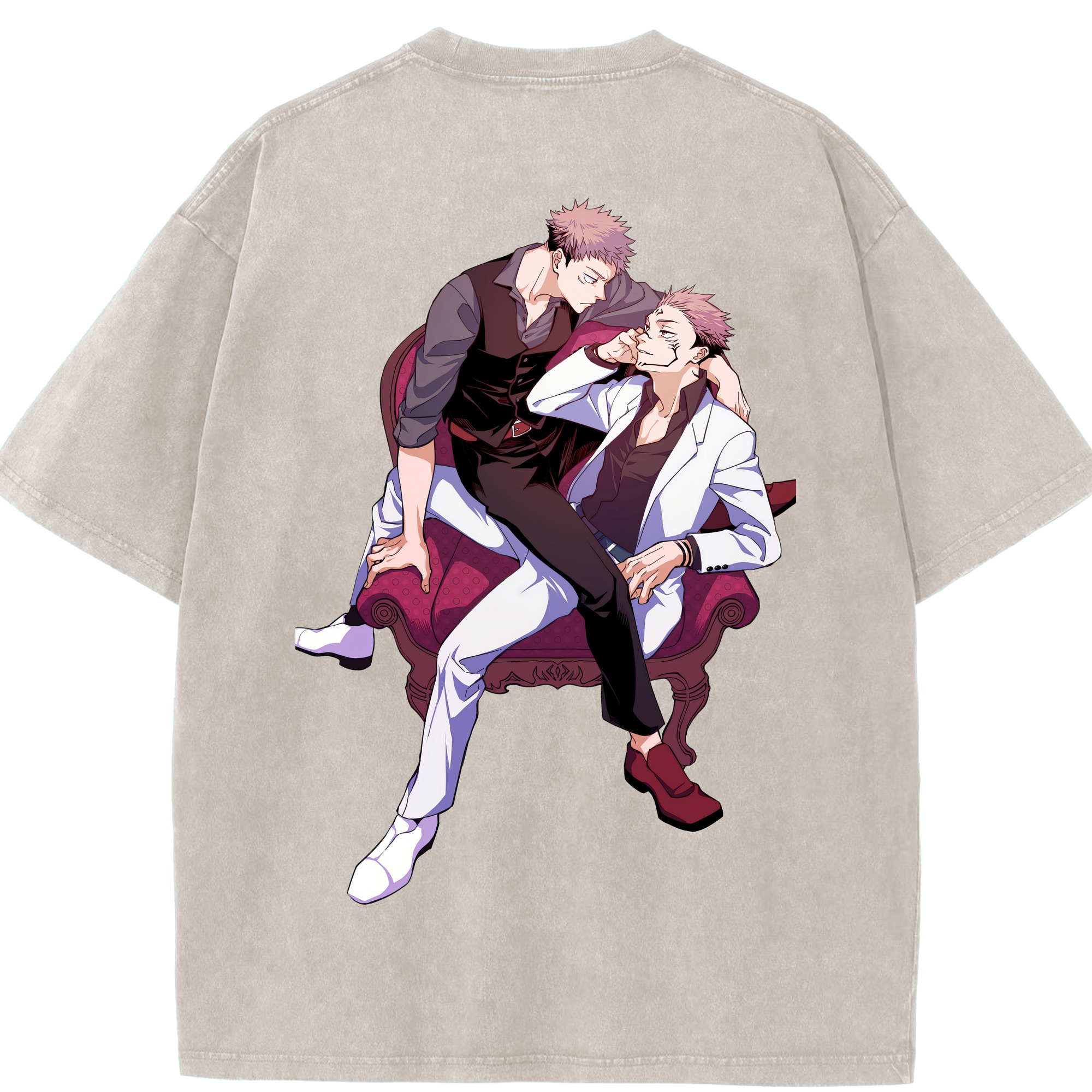 （画像用） 呪術廻戦 Jujutsu Kaisen 綿100% ヴィンテージ風 半袖Tシャツ（背面プリント）