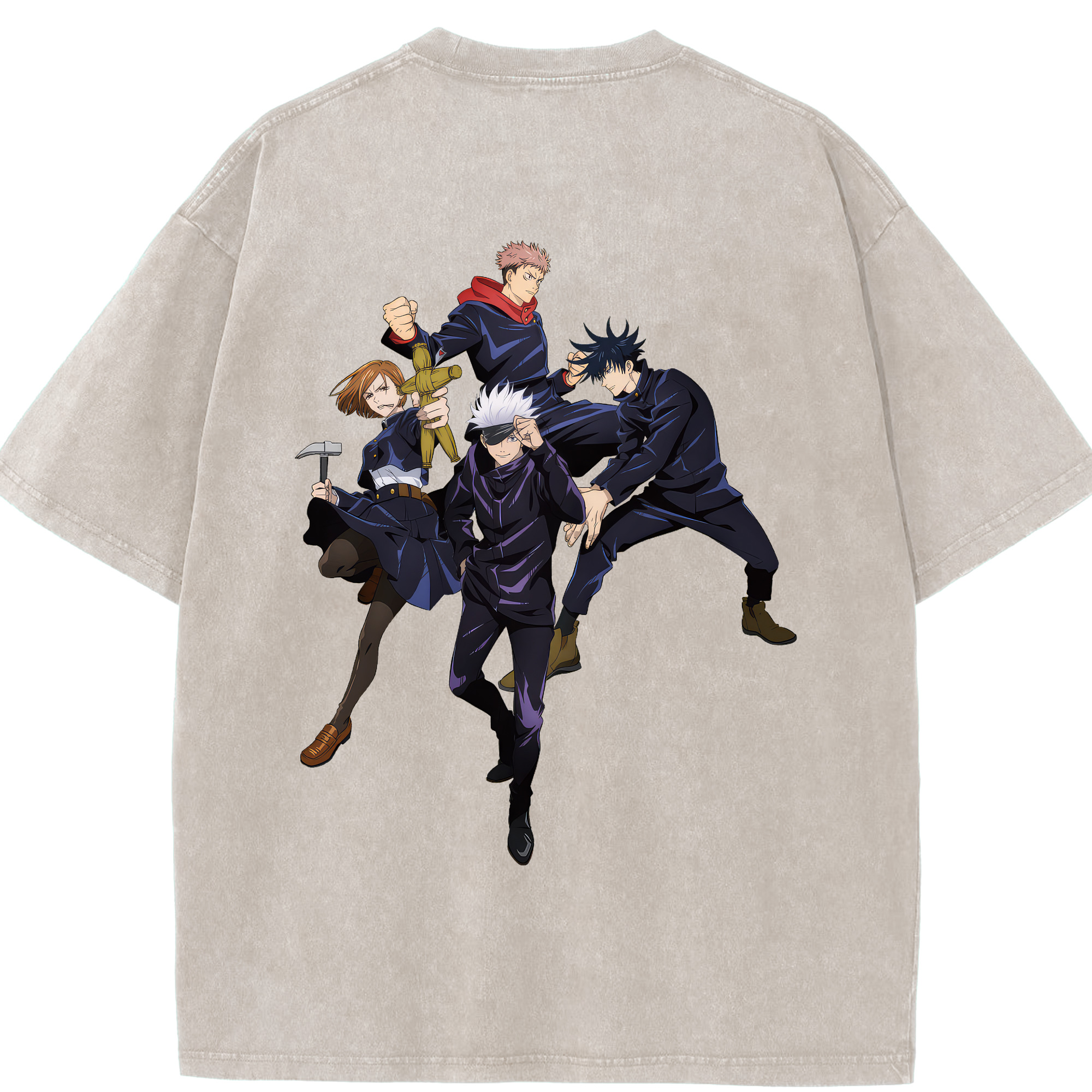 （画像用） 呪術廻戦 Jujutsu Kaisen 綿100% ヴィンテージ風 半袖Tシャツ（背面プリント）