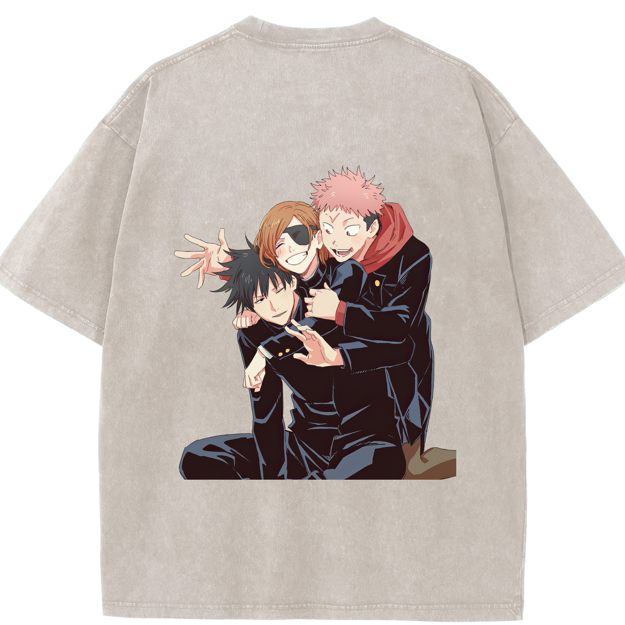 （画像用） 呪術廻戦 Jujutsu Kaisen 綿100% ヴィンテージ風 半袖Tシャツ（背面プリント）