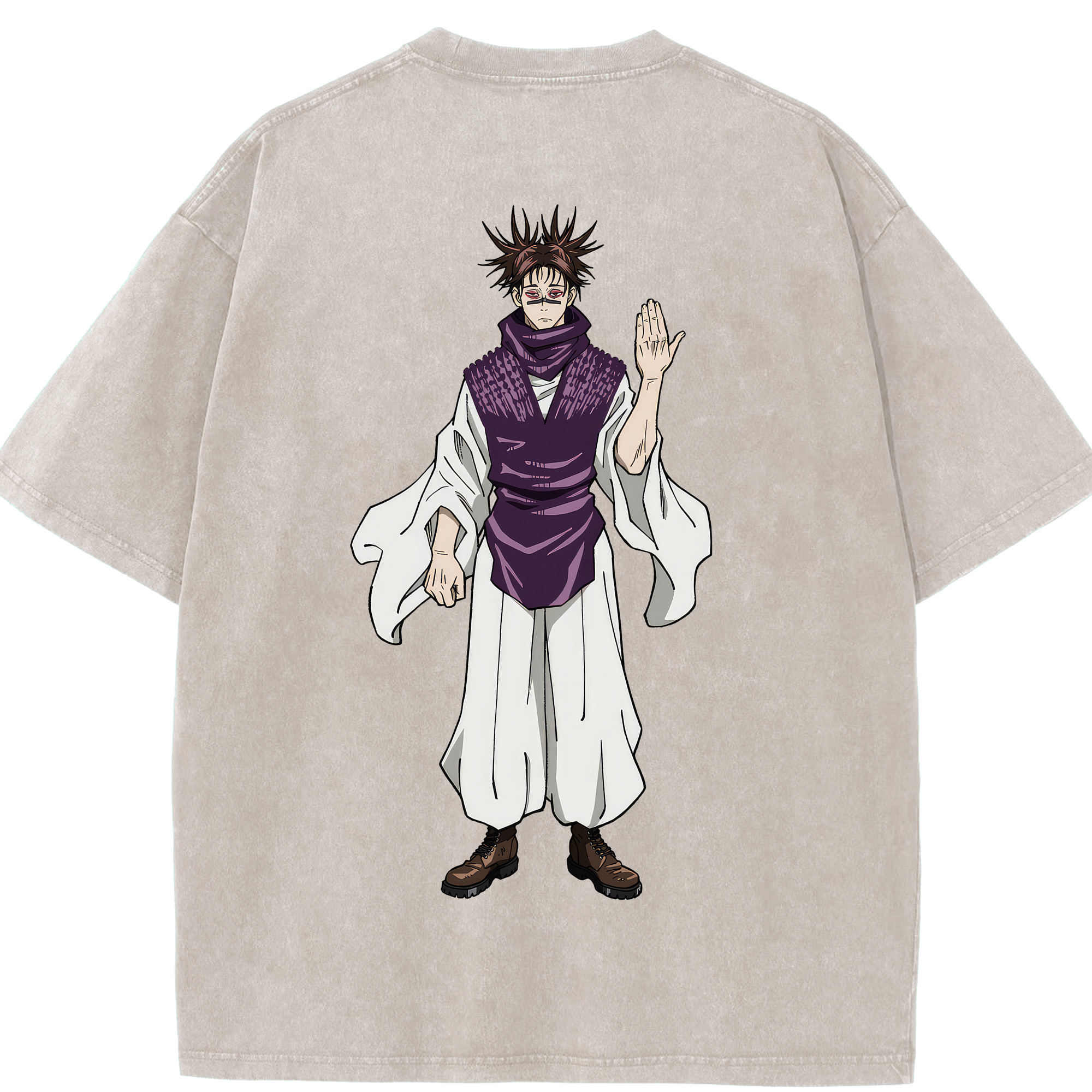 （画像用） 呪術廻戦 Jujutsu Kaisen 綿100% ヴィンテージ風 半袖Tシャツ（背面プリント）