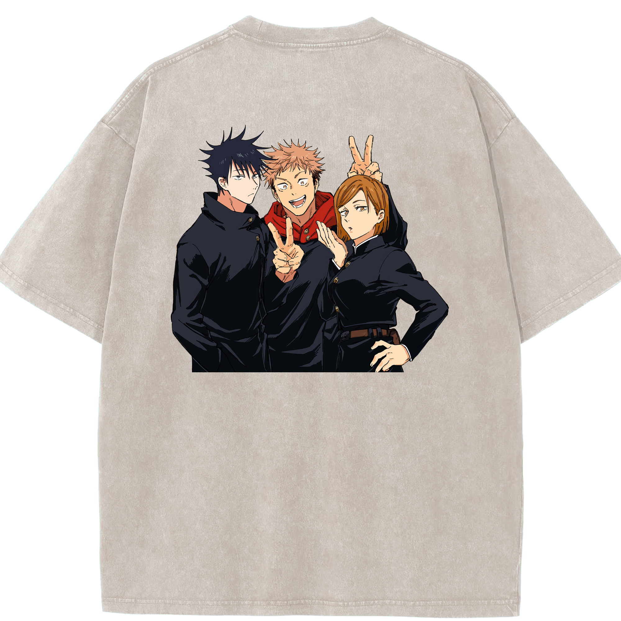 （画像用） 呪術廻戦 Jujutsu Kaisen 綿100% ヴィンテージ風 半袖Tシャツ（背面プリント）