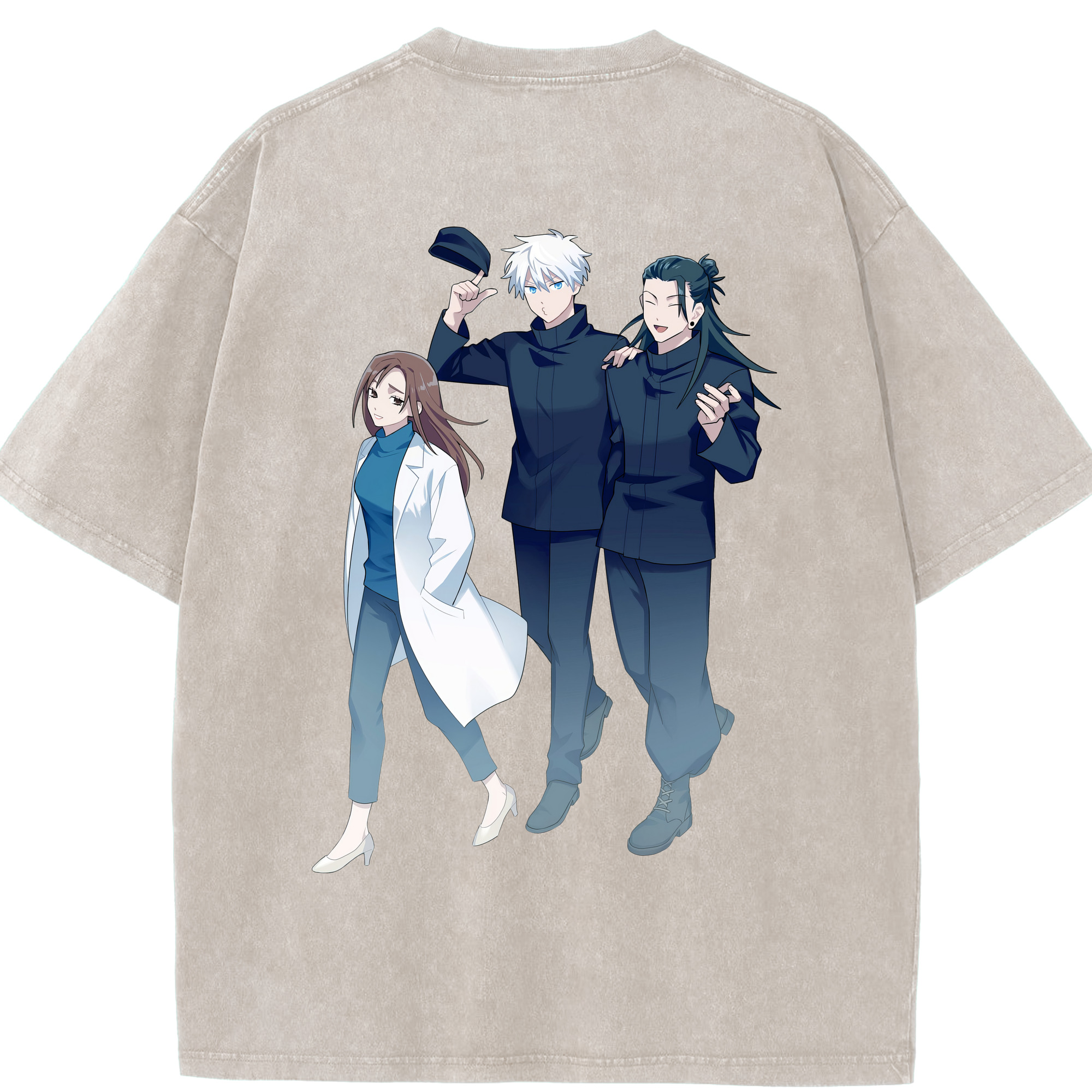 （画像用） 呪術廻戦 Jujutsu Kaisen 綿100% ヴィンテージ風 半袖Tシャツ（背面プリント）