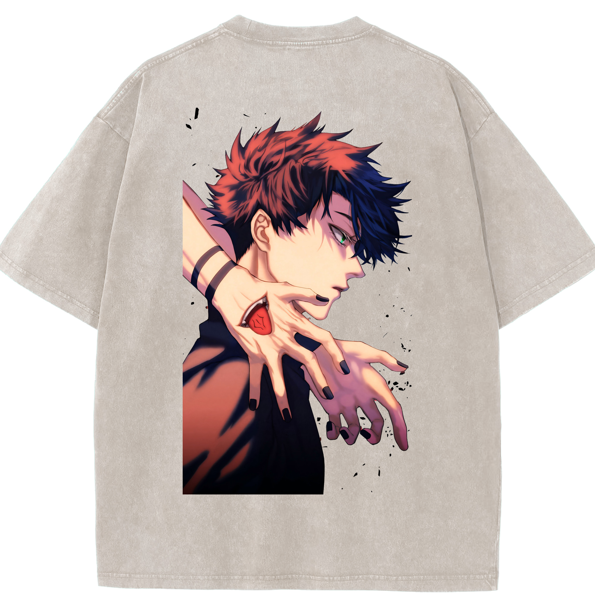 （画像用） 呪術廻戦 Jujutsu Kaisen 綿100% ヴィンテージ風 半袖Tシャツ（背面プリント）
