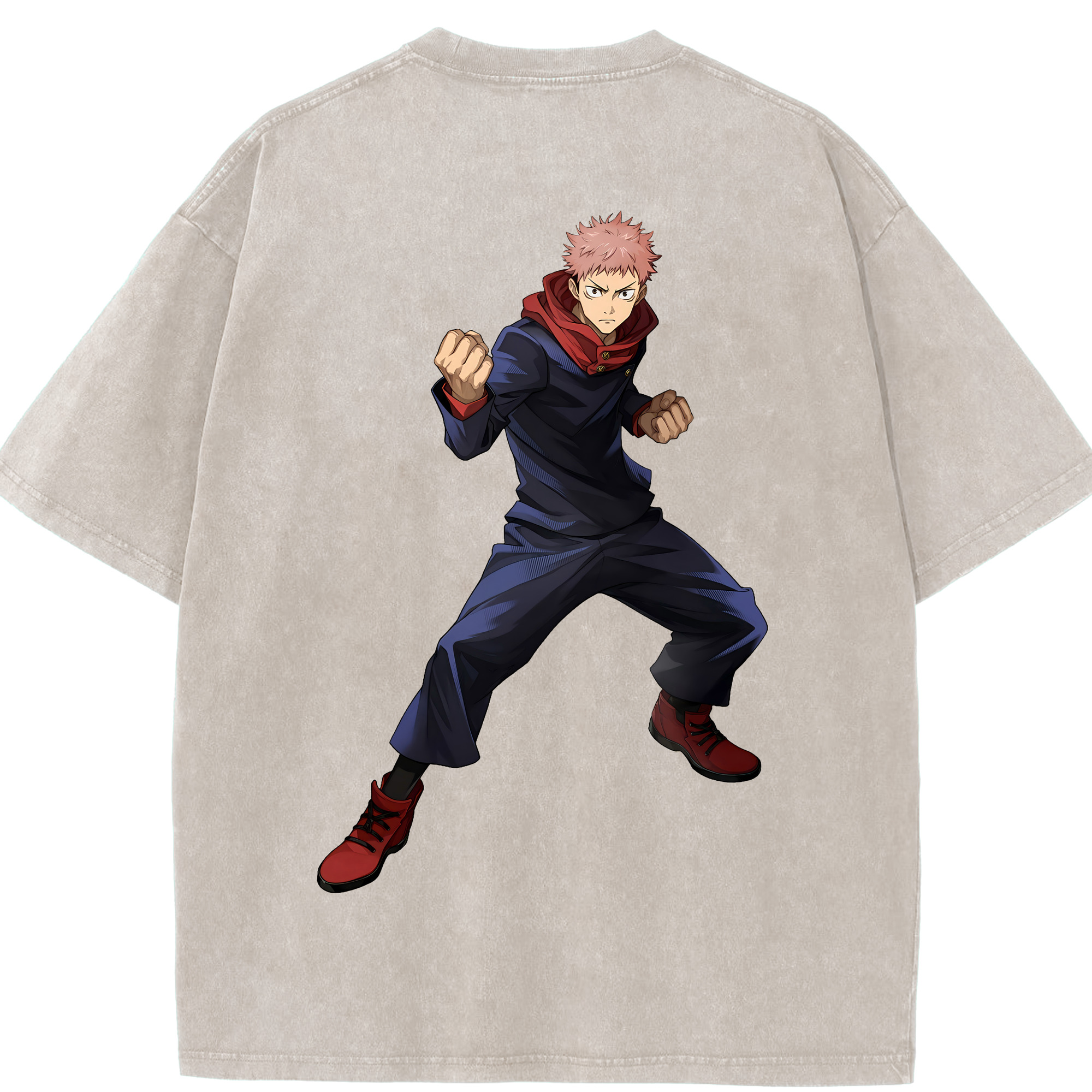（画像用） 呪術廻戦 Jujutsu Kaisen 綿100% ヴィンテージ風 半袖Tシャツ（背面プリント）