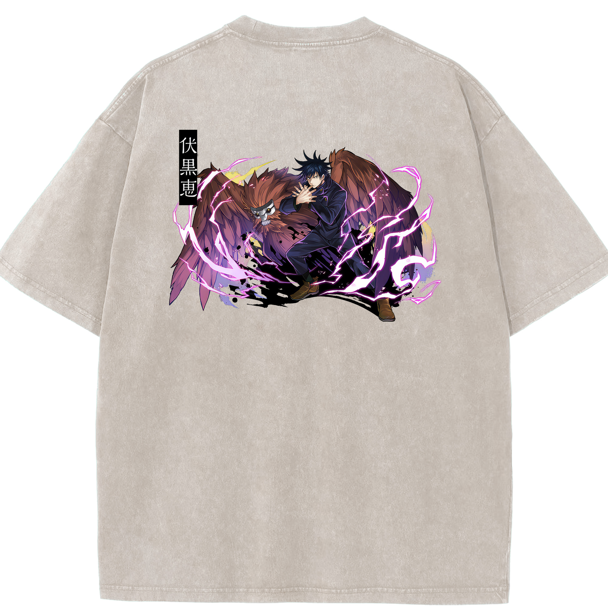 （画像用） 呪術廻戦 Jujutsu Kaisen 綿100% ヴィンテージ風 半袖Tシャツ（背面プリント）