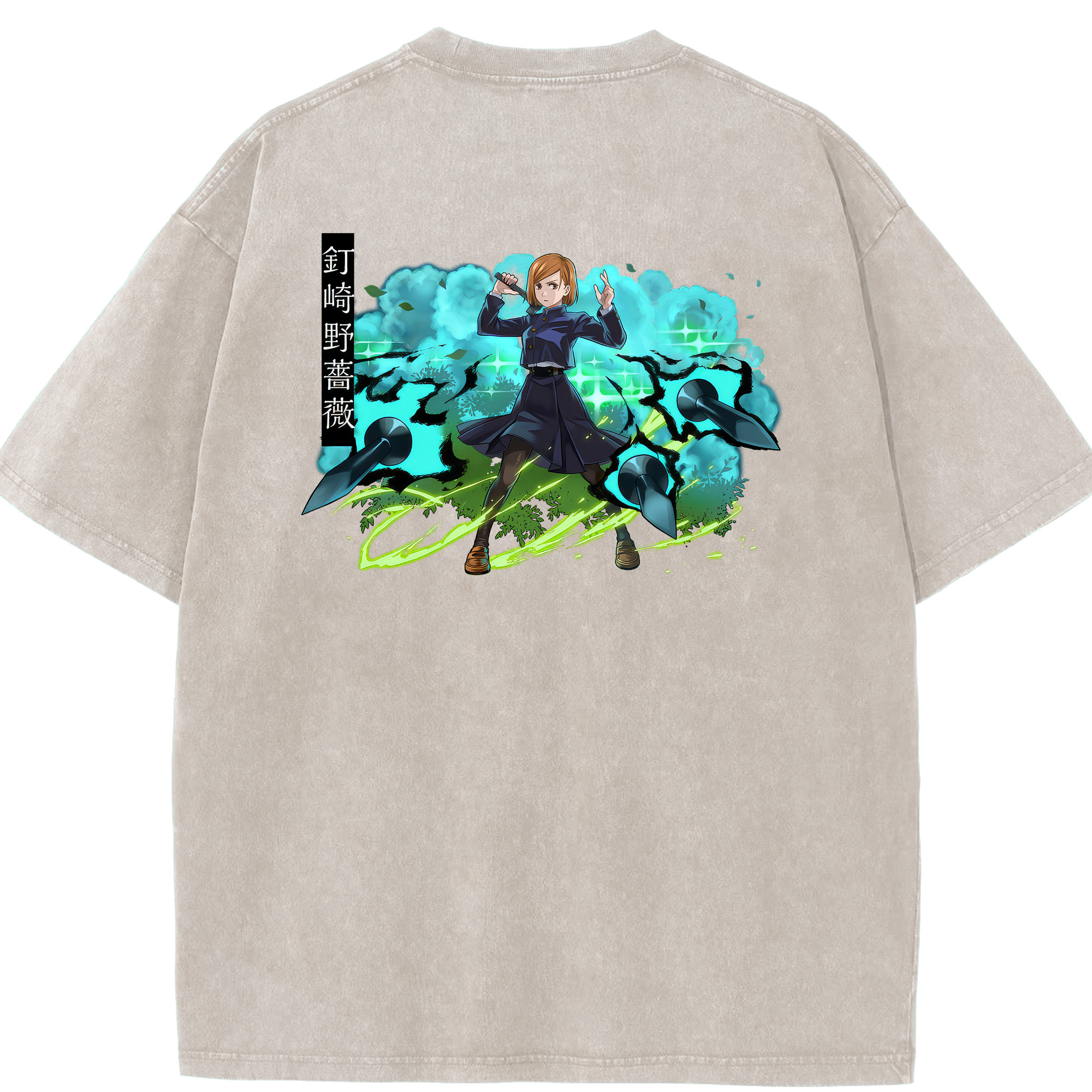 （画像用） 呪術廻戦 Jujutsu Kaisen 綿100% ヴィンテージ風 半袖Tシャツ（背面プリント）