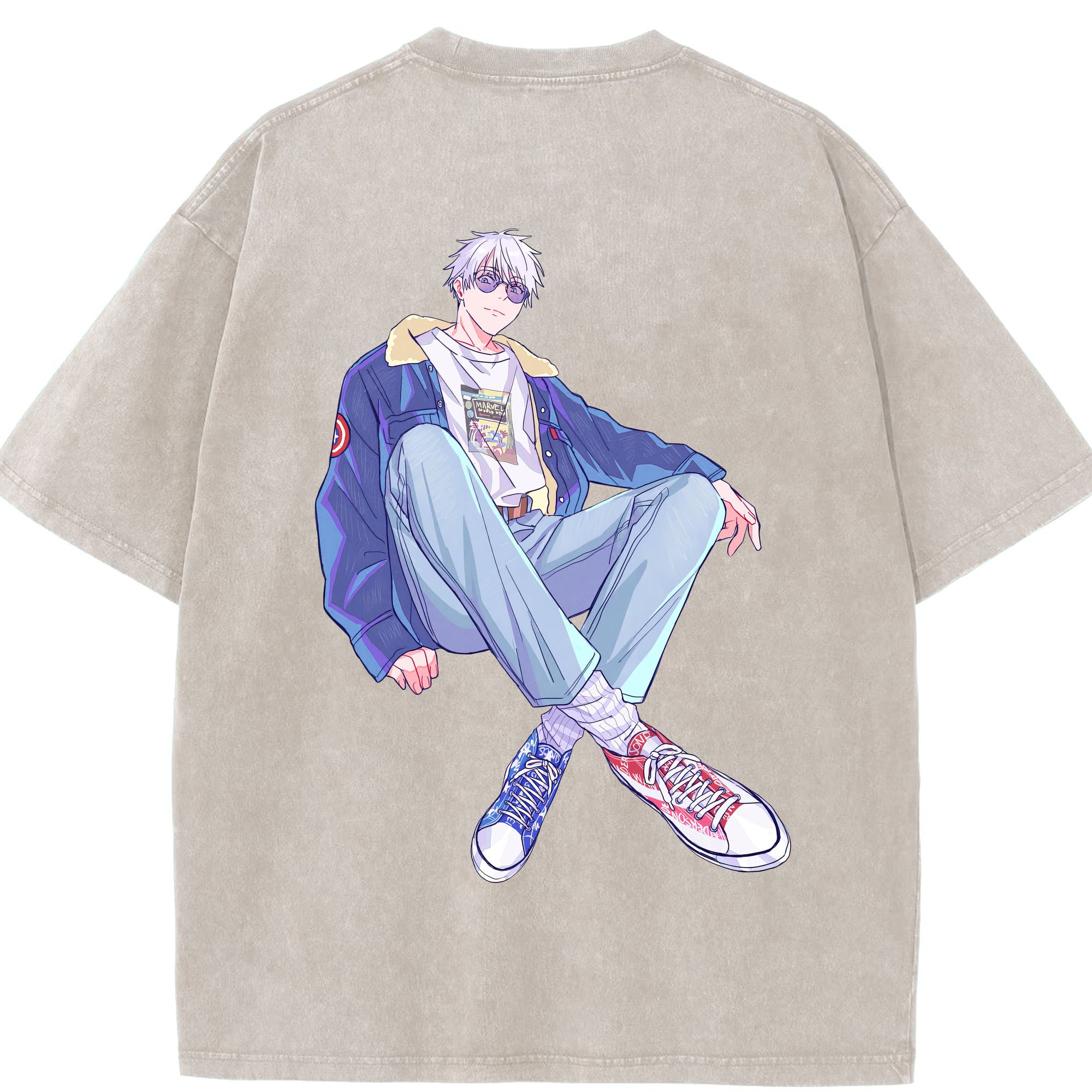（画像用） 呪術廻戦 Jujutsu Kaisen 綿100% ヴィンテージ風 半袖Tシャツ（背面プリント）