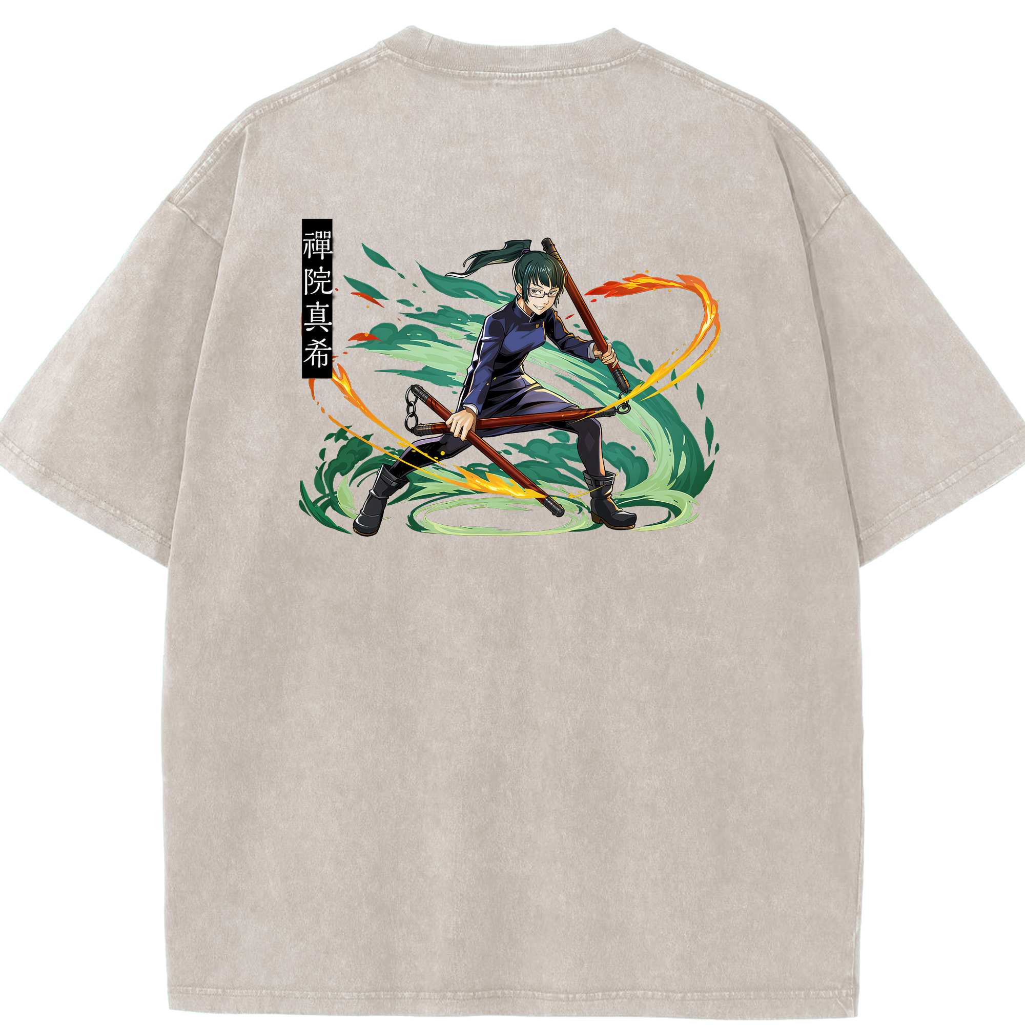 （画像用） 呪術廻戦 Jujutsu Kaisen 綿100% ヴィンテージ風 半袖Tシャツ（背面プリント）