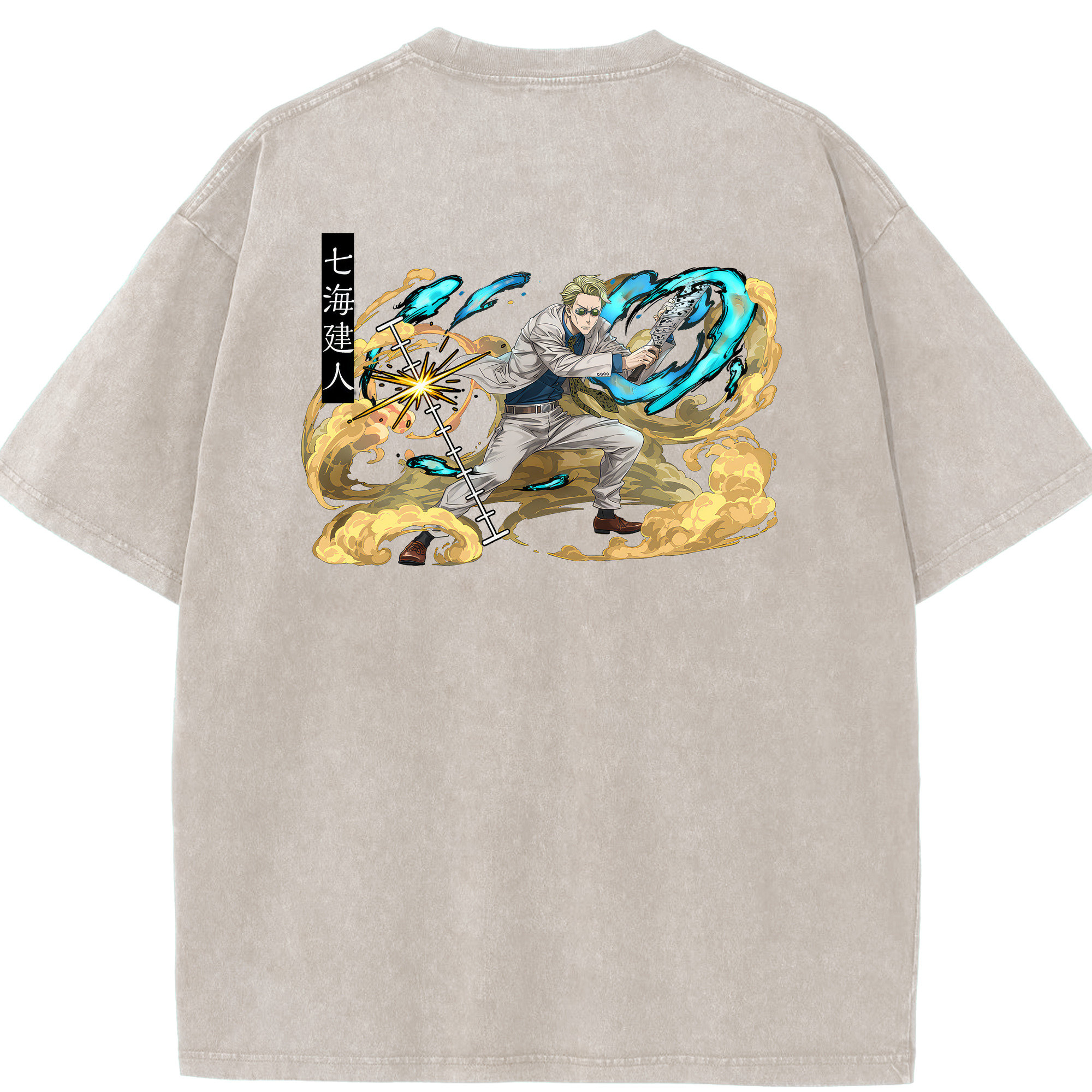 （画像用） 呪術廻戦 Jujutsu Kaisen 綿100% ヴィンテージ風 半袖Tシャツ（背面プリント）