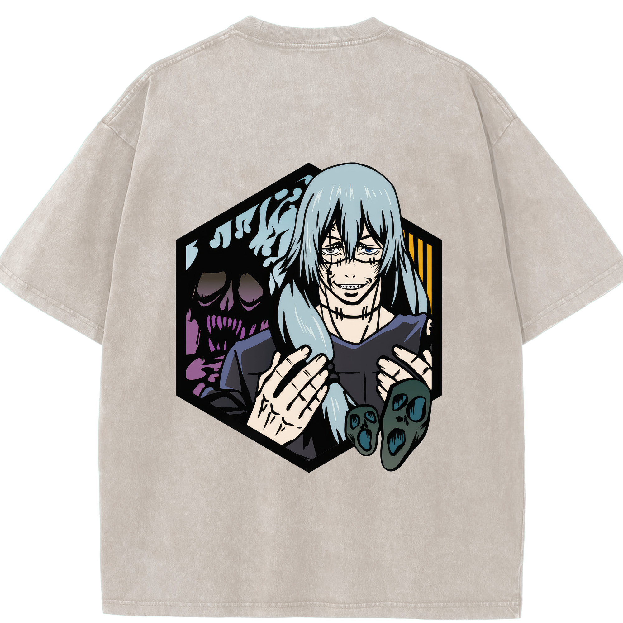 （画像用） 呪術廻戦 Jujutsu Kaisen 綿100% ヴィンテージ風 半袖Tシャツ（背面プリント）