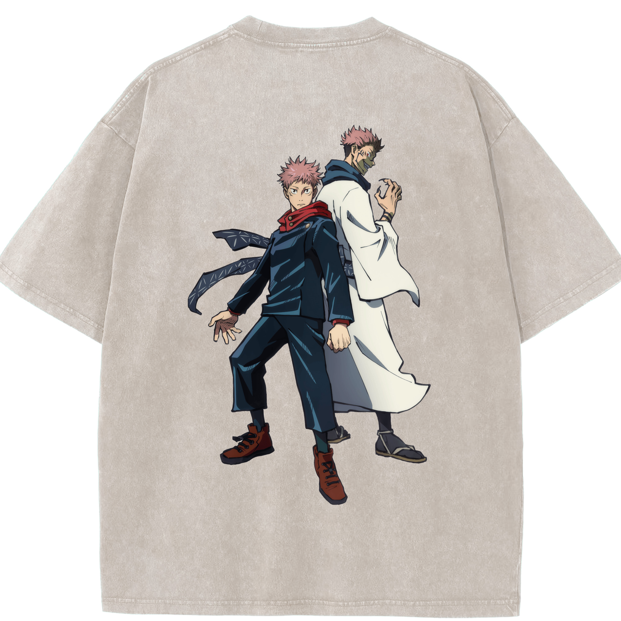 （画像用） 呪術廻戦 Jujutsu Kaisen 綿100% ヴィンテージ風 半袖Tシャツ（背面プリント）