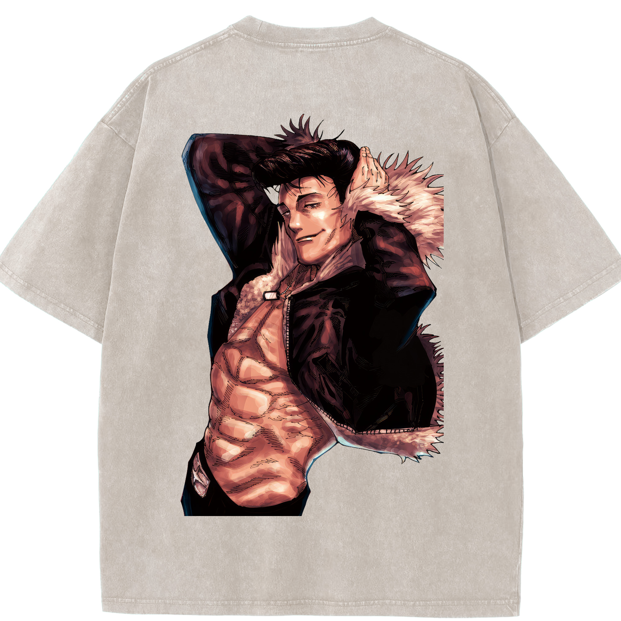 （画像用） 呪術廻戦 Jujutsu Kaisen 綿100% ヴィンテージ風 半袖Tシャツ（背面プリント）