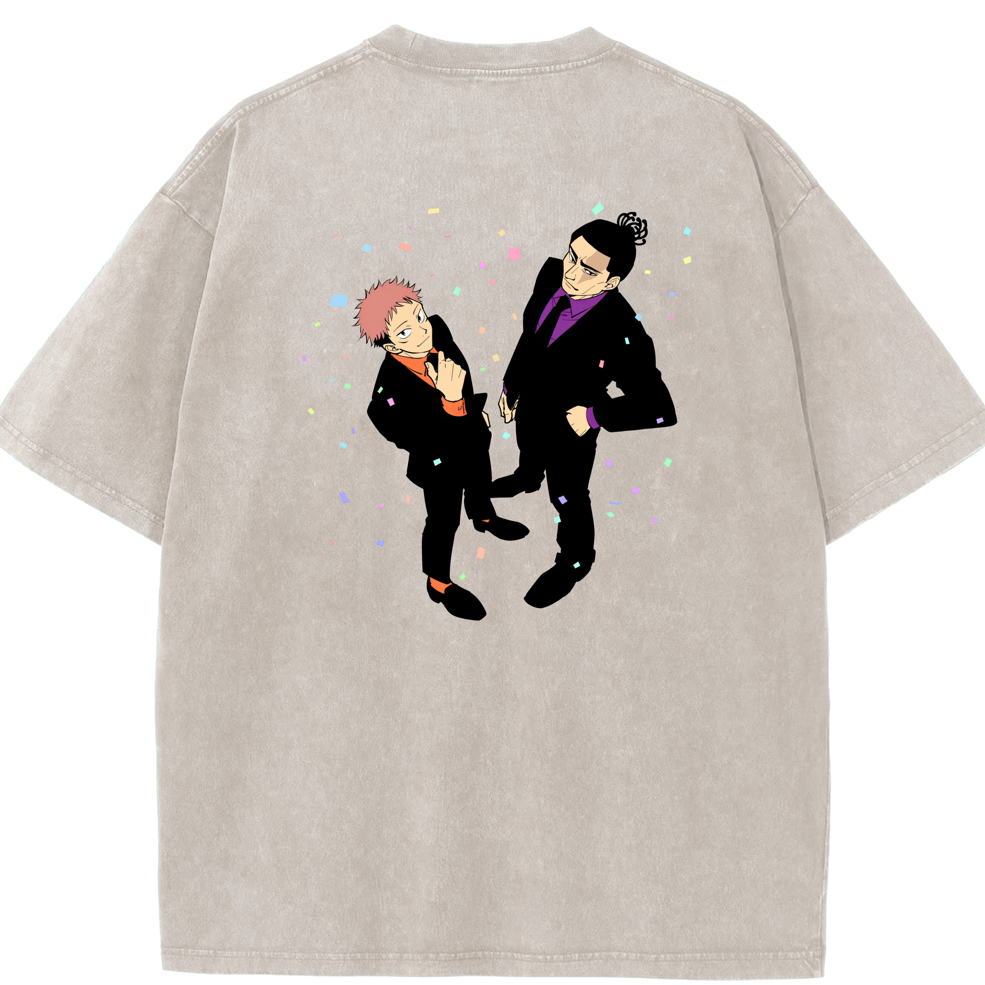 （画像用） 呪術廻戦 Jujutsu Kaisen 綿100% ヴィンテージ風 半袖Tシャツ（背面プリント）