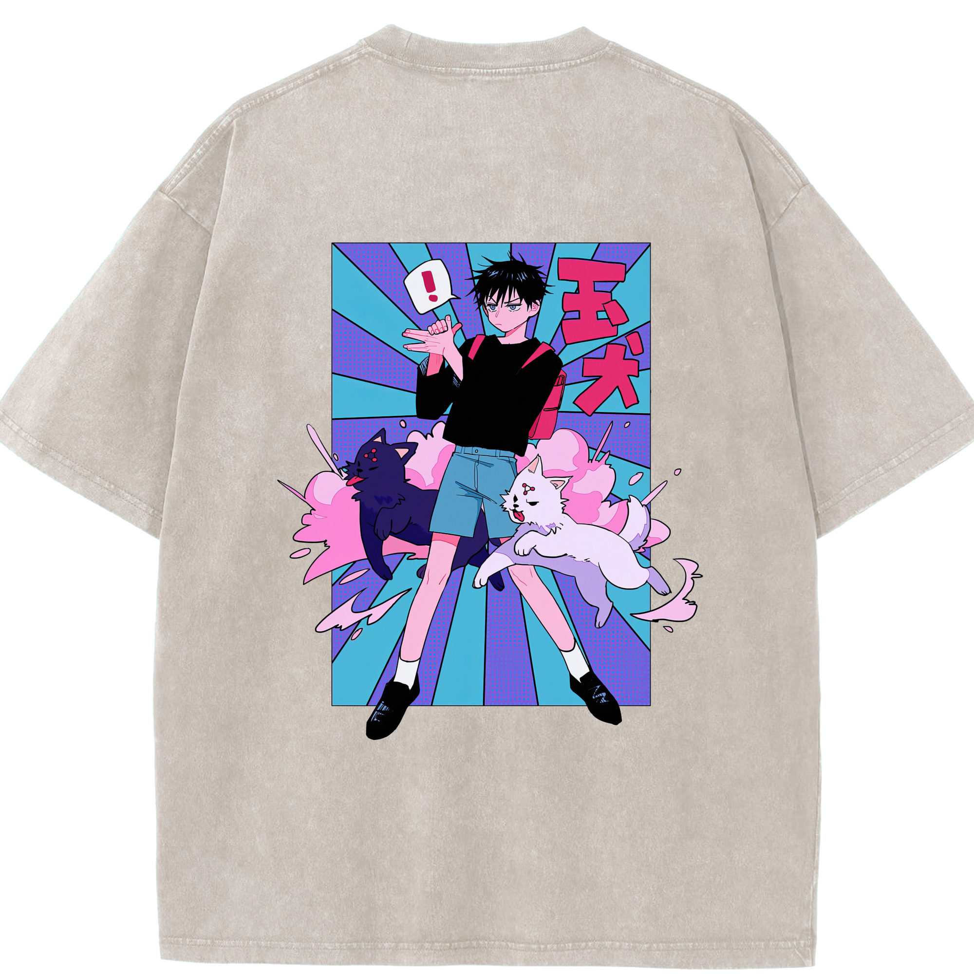 （画像用） 呪術廻戦 Jujutsu Kaisen 綿100% ヴィンテージ風 半袖Tシャツ（背面プリント）