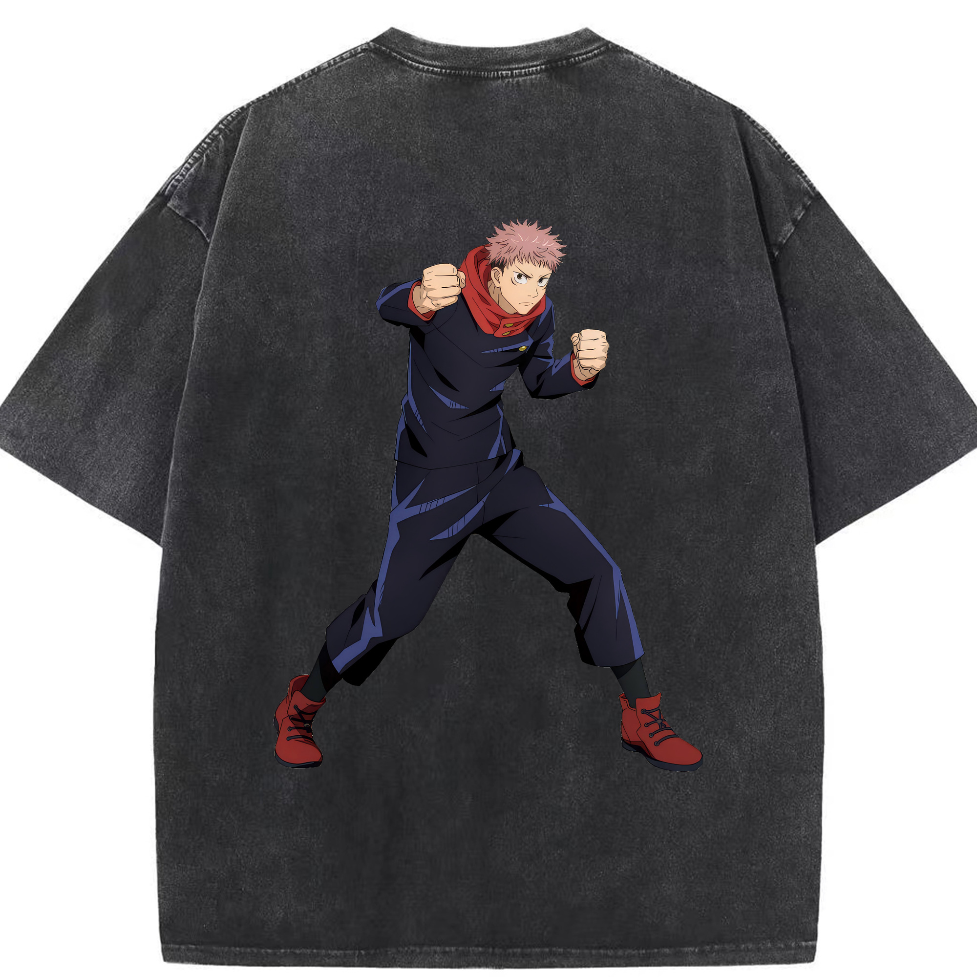 （画像用） 呪術廻戦 Jujutsu Kaisen 綿100% ヴィンテージ風 半袖Tシャツ（背面プリント）