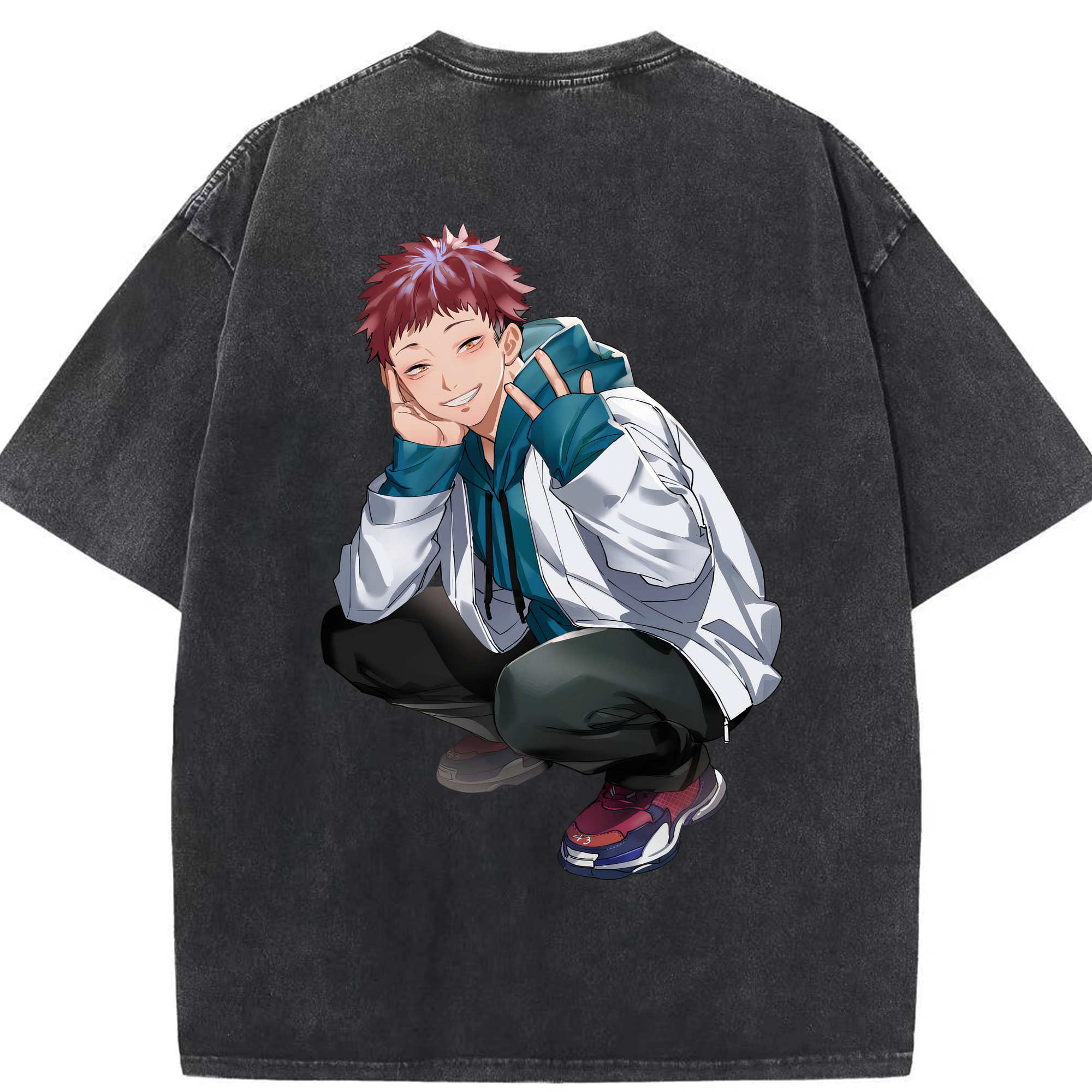 （画像用） 呪術廻戦 Jujutsu Kaisen 綿100% ヴィンテージ風 半袖Tシャツ（背面プリント）