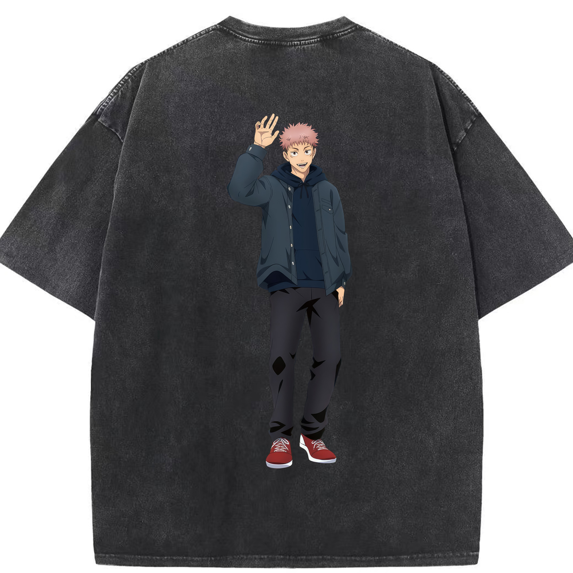 （画像用） 呪術廻戦 Jujutsu Kaisen 綿100% ヴィンテージ風 半袖Tシャツ（背面プリント）
