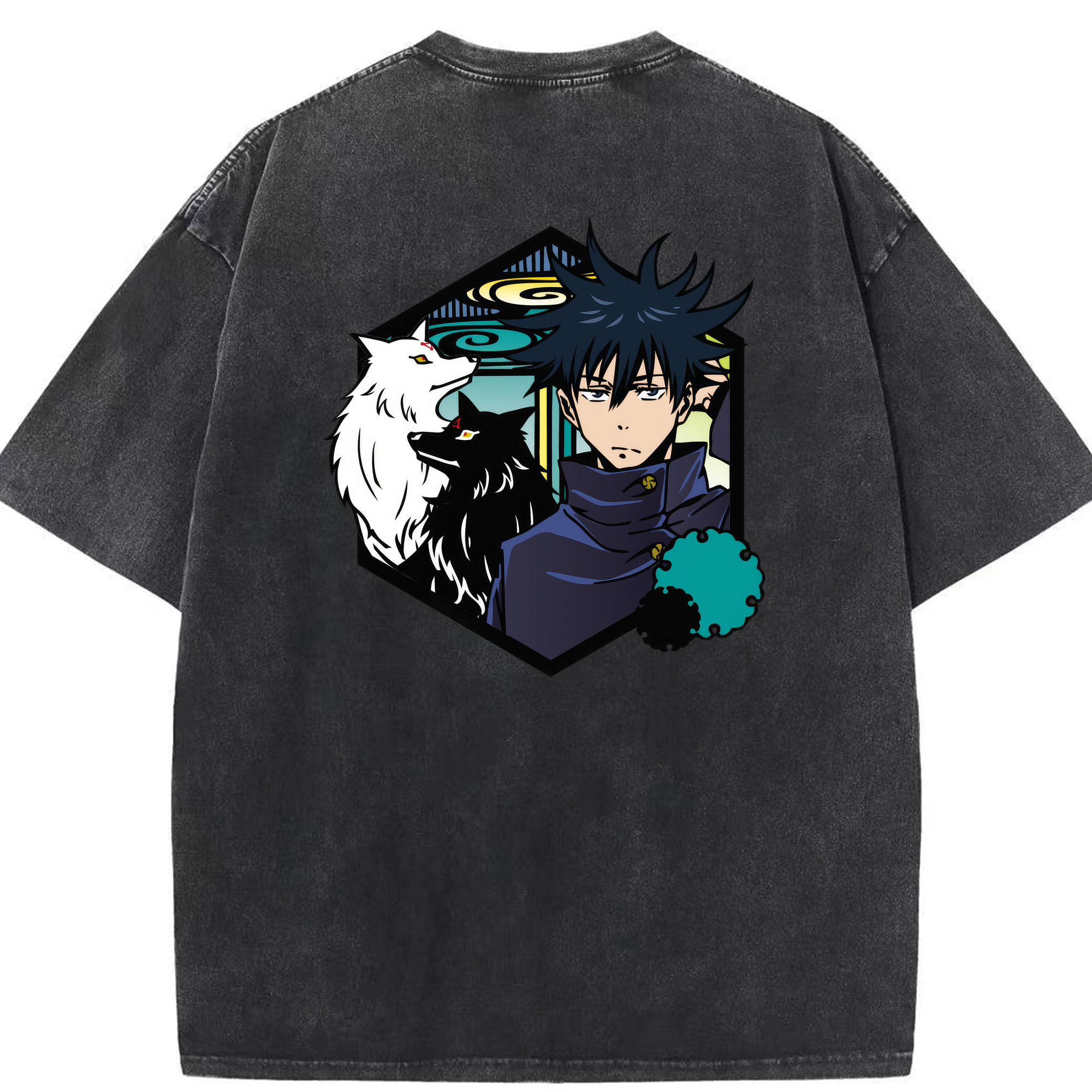 （画像用） 呪術廻戦 Jujutsu Kaisen 綿100% ヴィンテージ風 半袖Tシャツ（背面プリント）