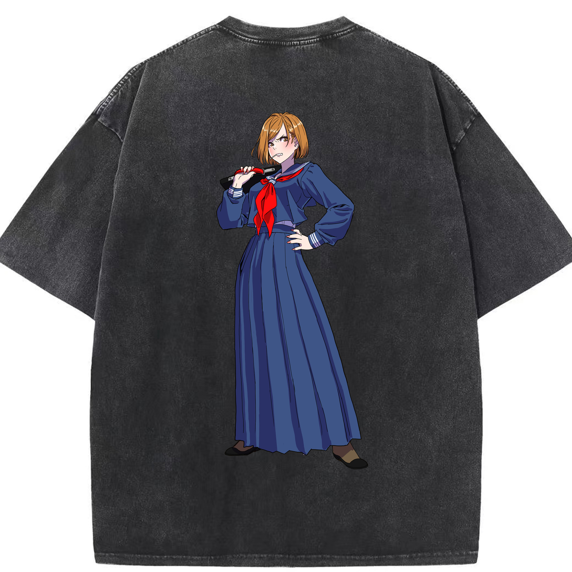 （画像用） 呪術廻戦 Jujutsu Kaisen 綿100% ヴィンテージ風 半袖Tシャツ（背面プリント）