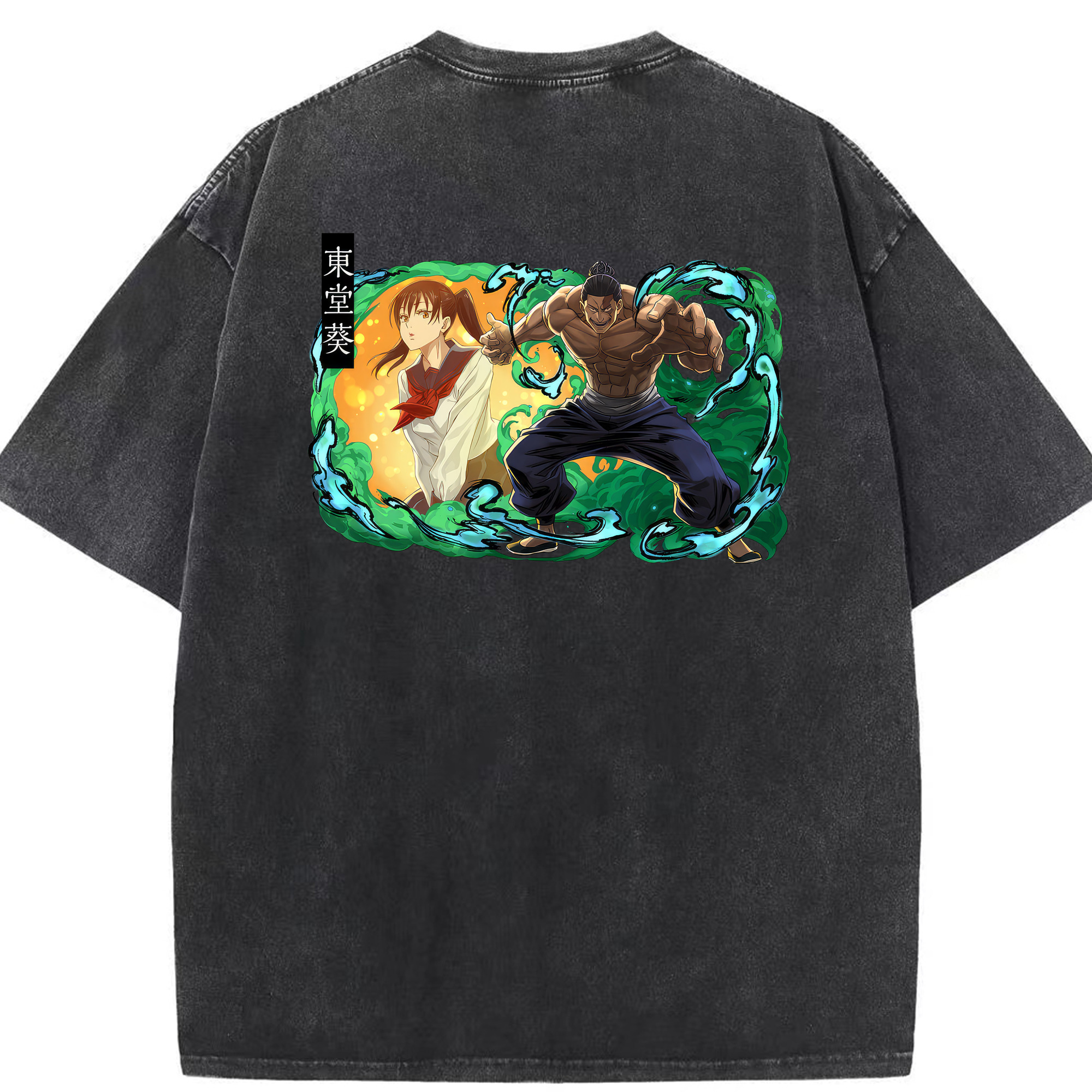 （画像用） 呪術廻戦 Jujutsu Kaisen 綿100% ヴィンテージ風 半袖Tシャツ（背面プリント）
