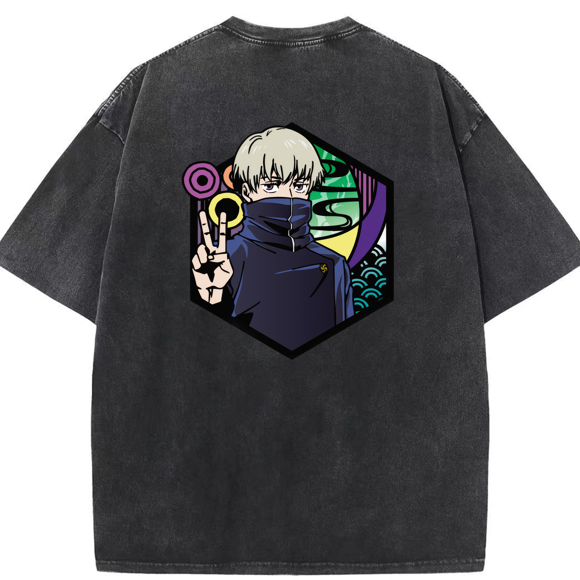 （画像用） 呪術廻戦 Jujutsu Kaisen 綿100% ヴィンテージ風 半袖Tシャツ（背面プリント）