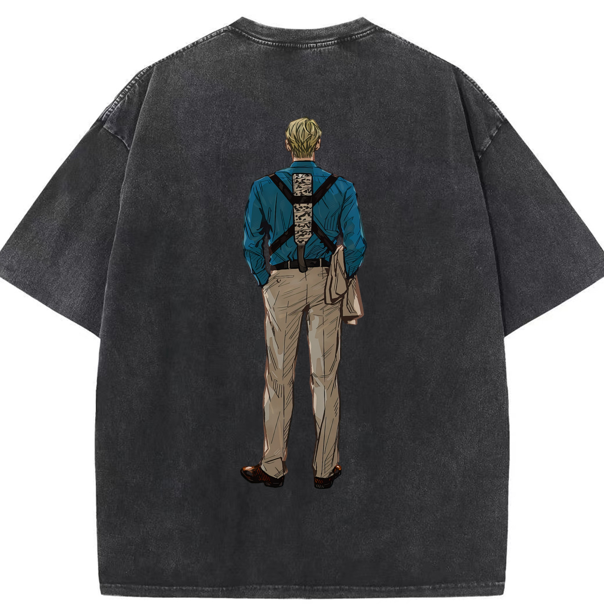 （画像用） 呪術廻戦 Jujutsu Kaisen 綿100% ヴィンテージ風 半袖Tシャツ（背面プリント）
