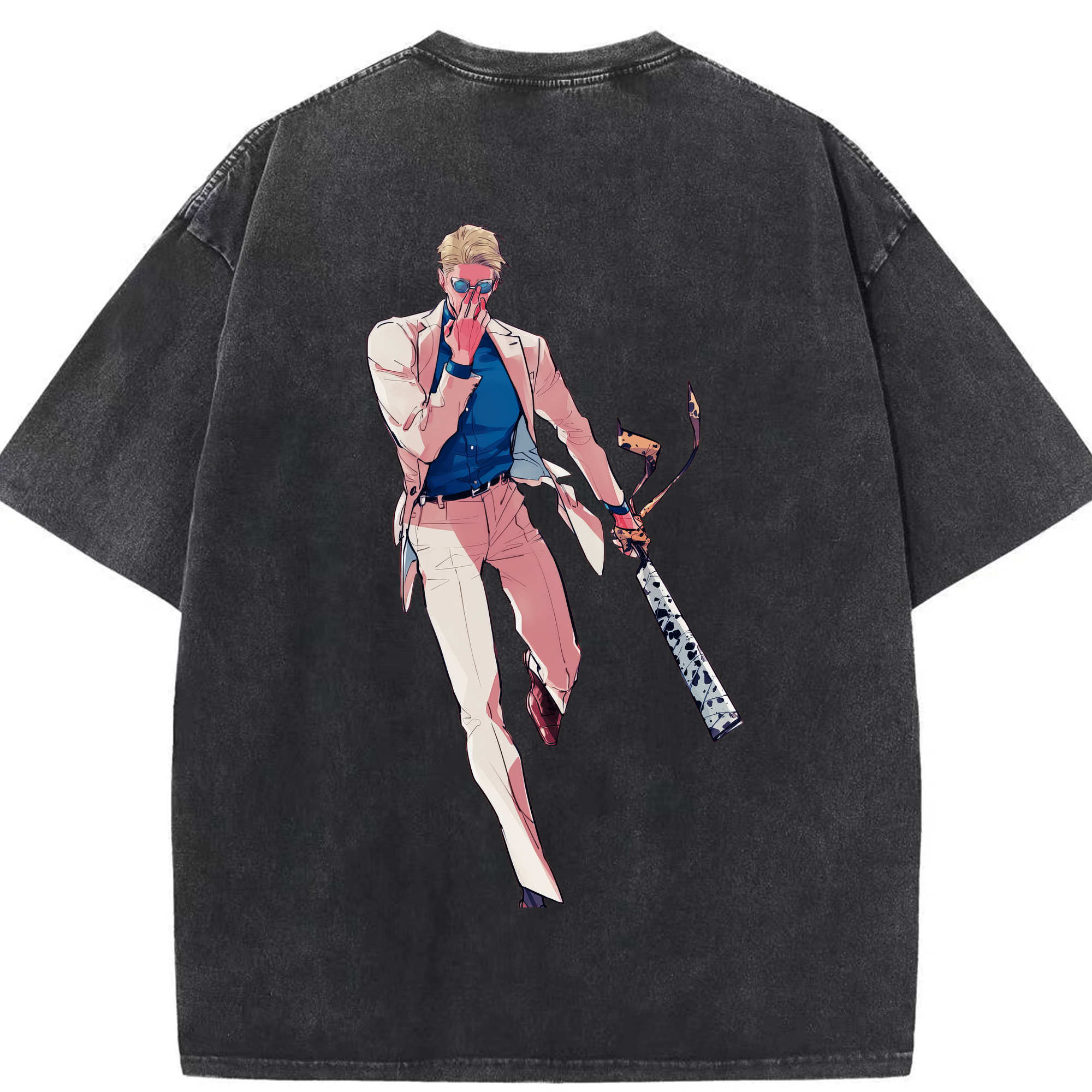 （画像用） 呪術廻戦 Jujutsu Kaisen 綿100% ヴィンテージ風 半袖Tシャツ（背面プリント）
