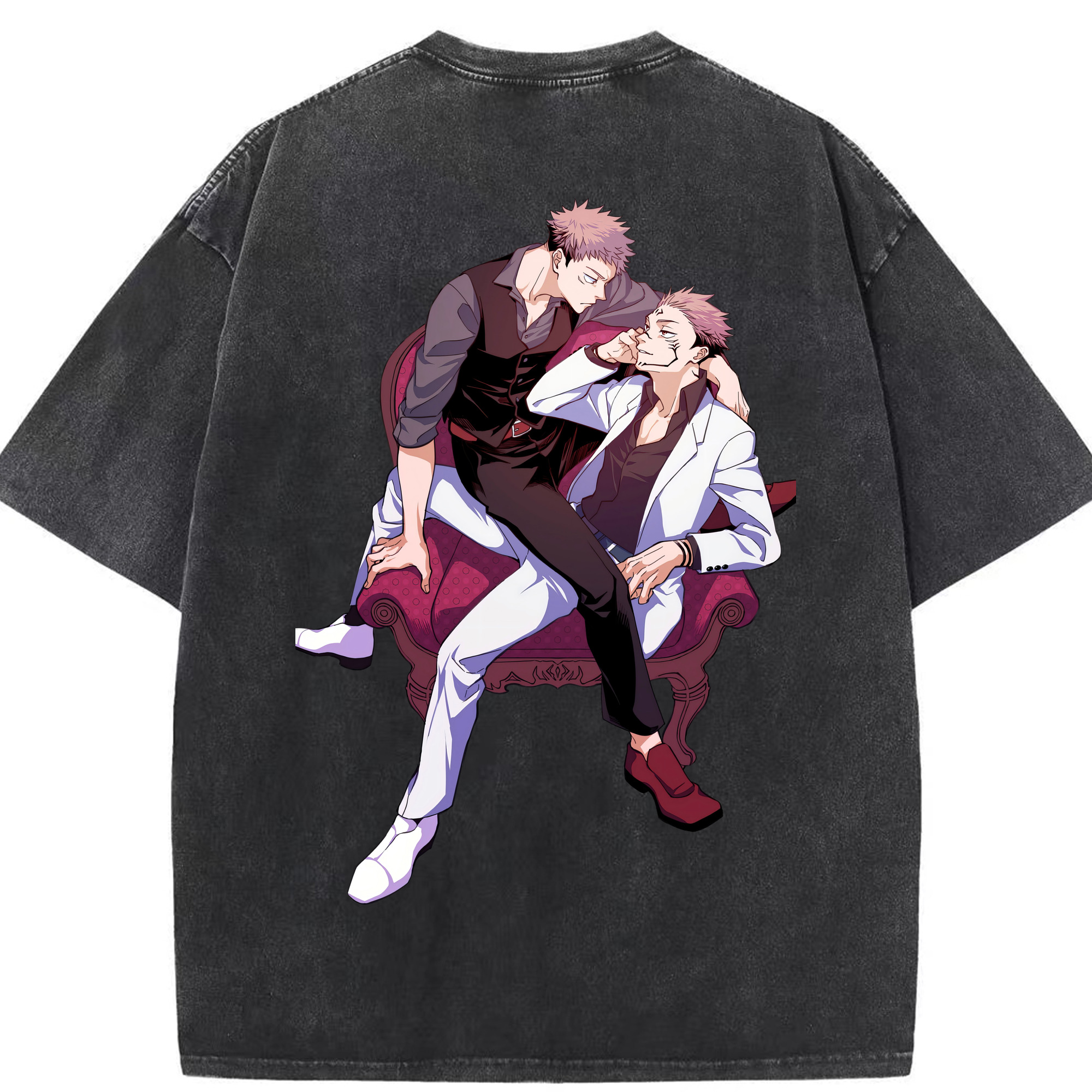 （画像用） 呪術廻戦 Jujutsu Kaisen 綿100% ヴィンテージ風 半袖Tシャツ（背面プリント）