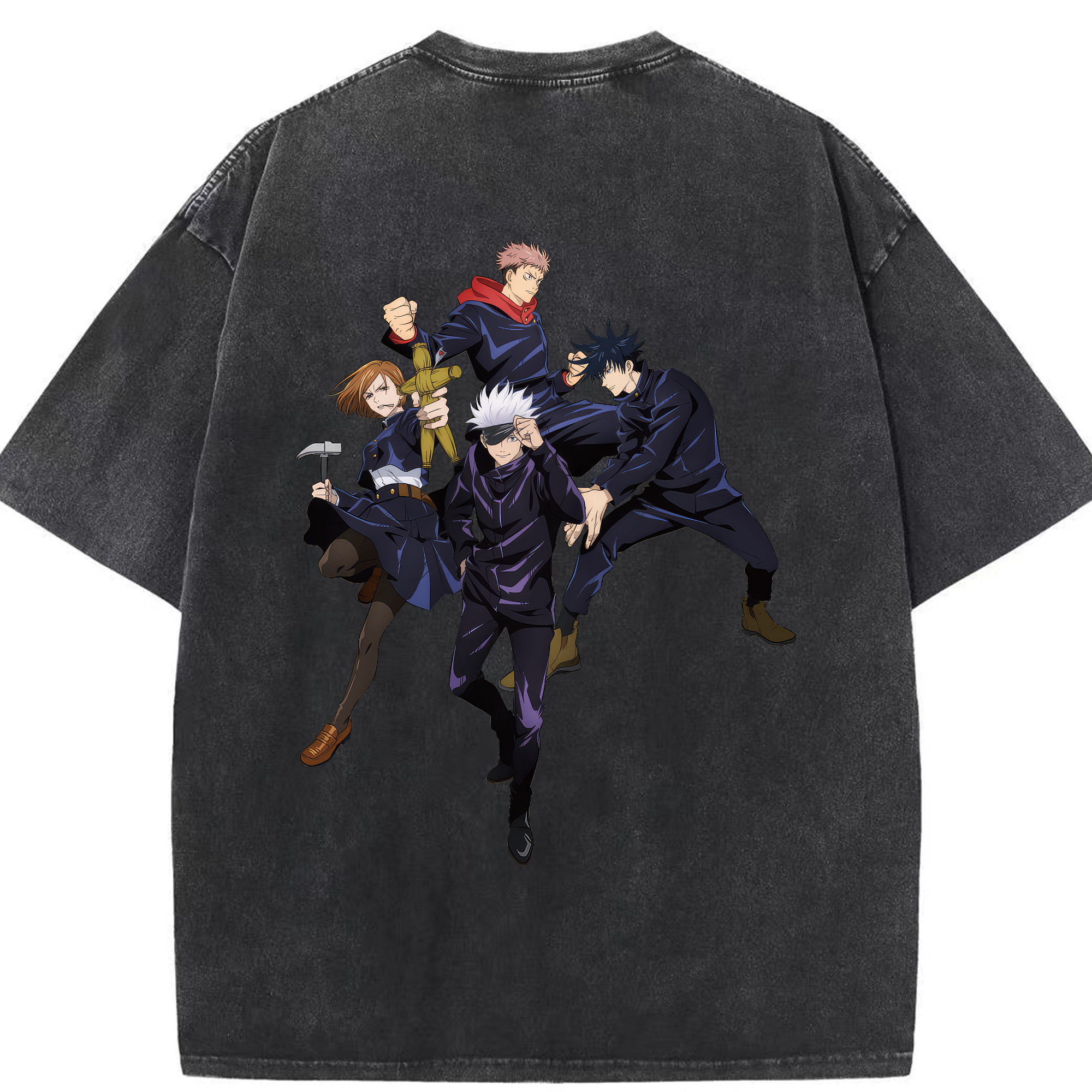 （画像用） 呪術廻戦 Jujutsu Kaisen 綿100% ヴィンテージ風 半袖Tシャツ（背面プリント）