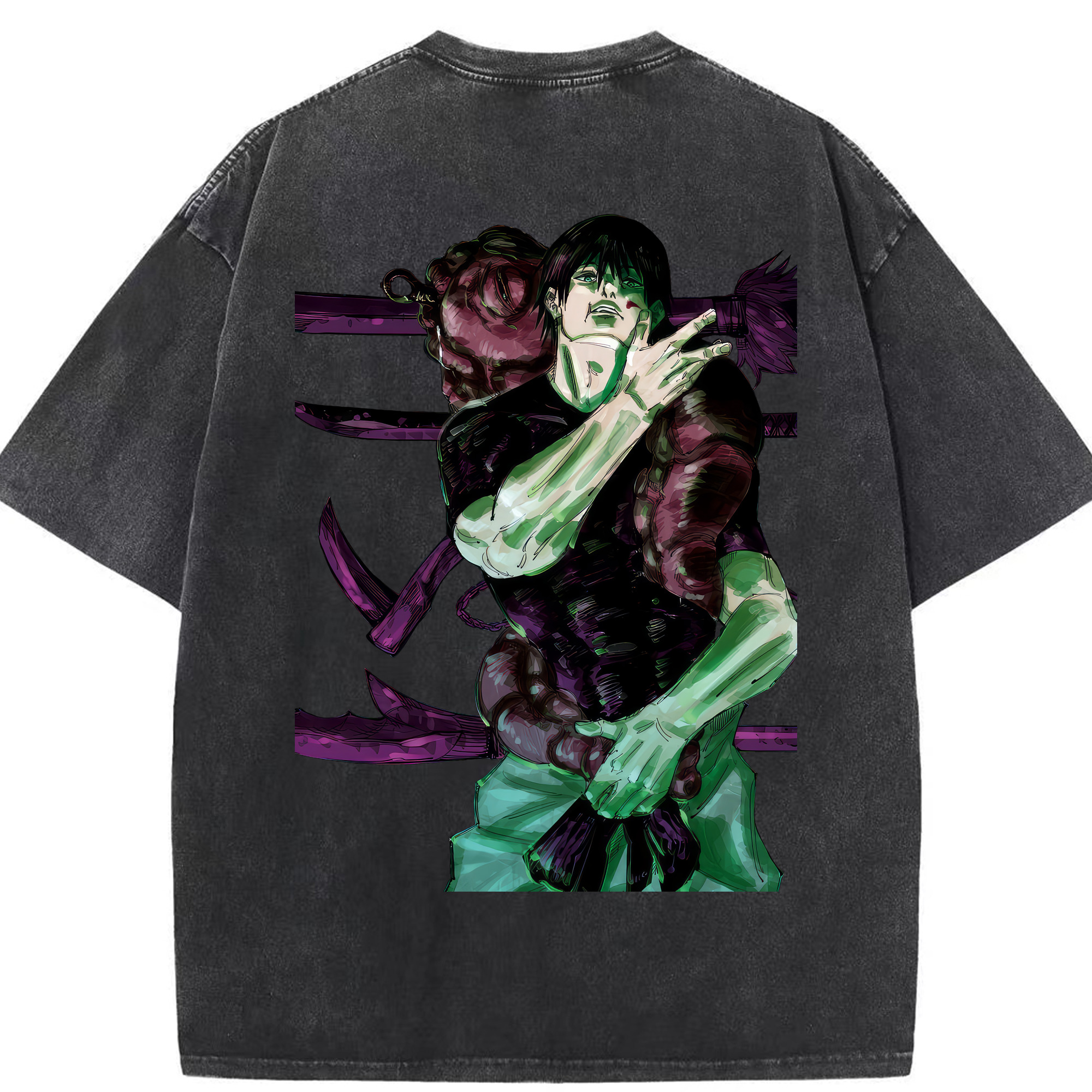 （画像用） 呪術廻戦 Jujutsu Kaisen 綿100% ヴィンテージ風 半袖Tシャツ（背面プリント）