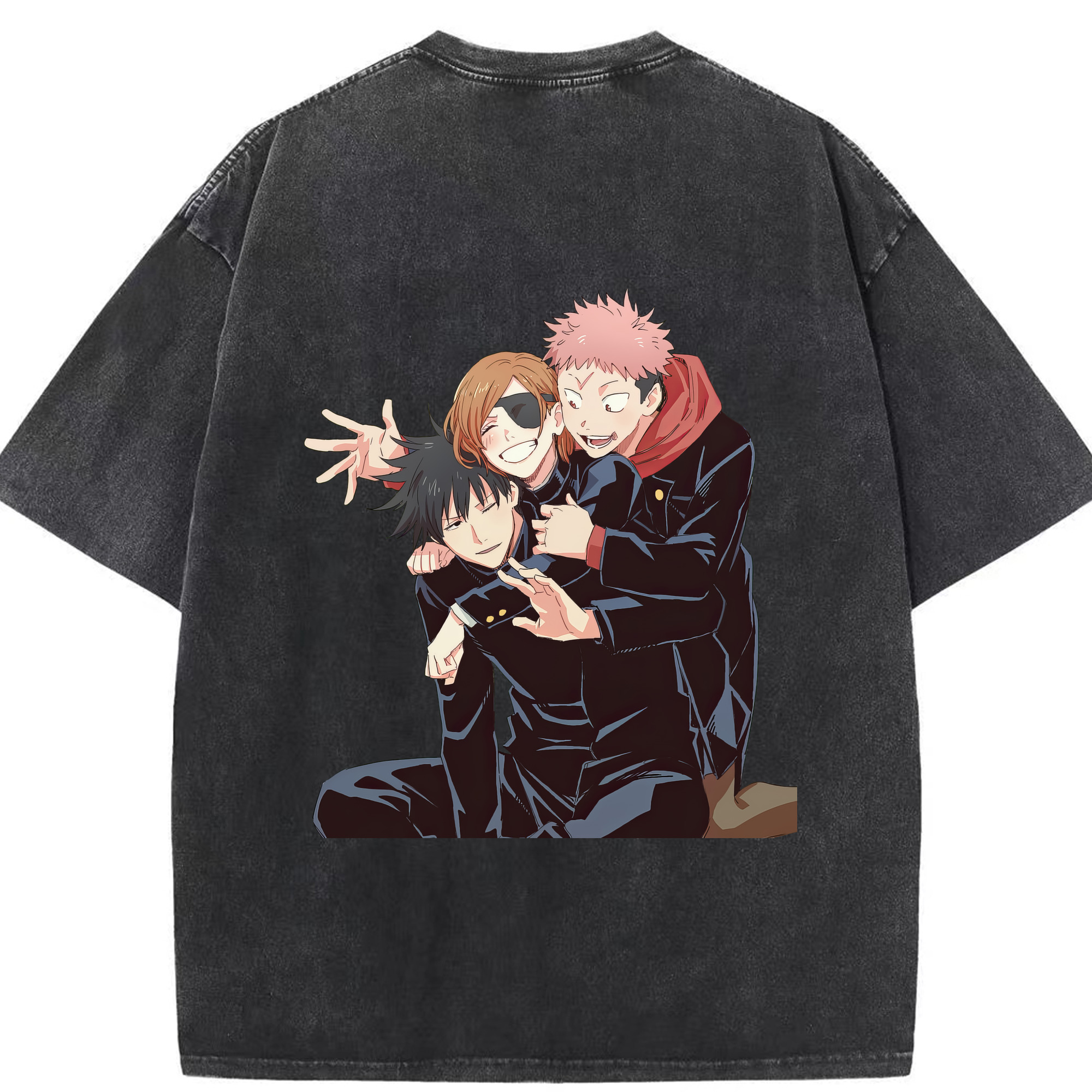 （画像用） 呪術廻戦 Jujutsu Kaisen 綿100% ヴィンテージ風 半袖Tシャツ（背面プリント）
