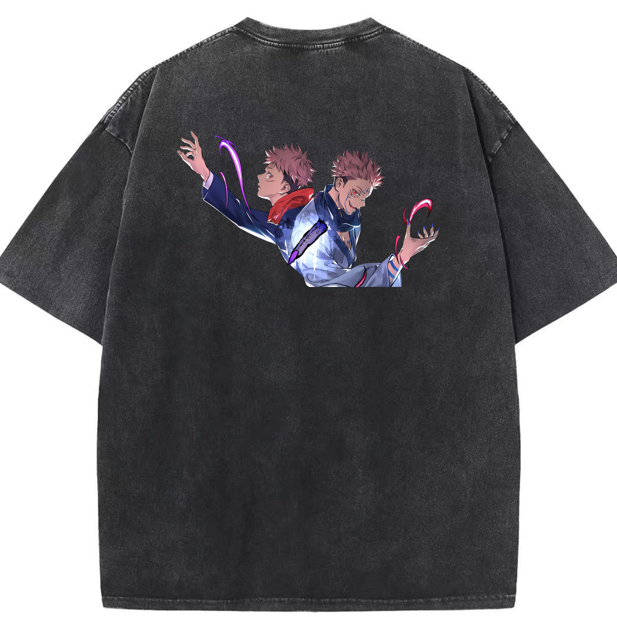 （画像用） 呪術廻戦 Jujutsu Kaisen 綿100% ヴィンテージ風 半袖Tシャツ（背面プリント）