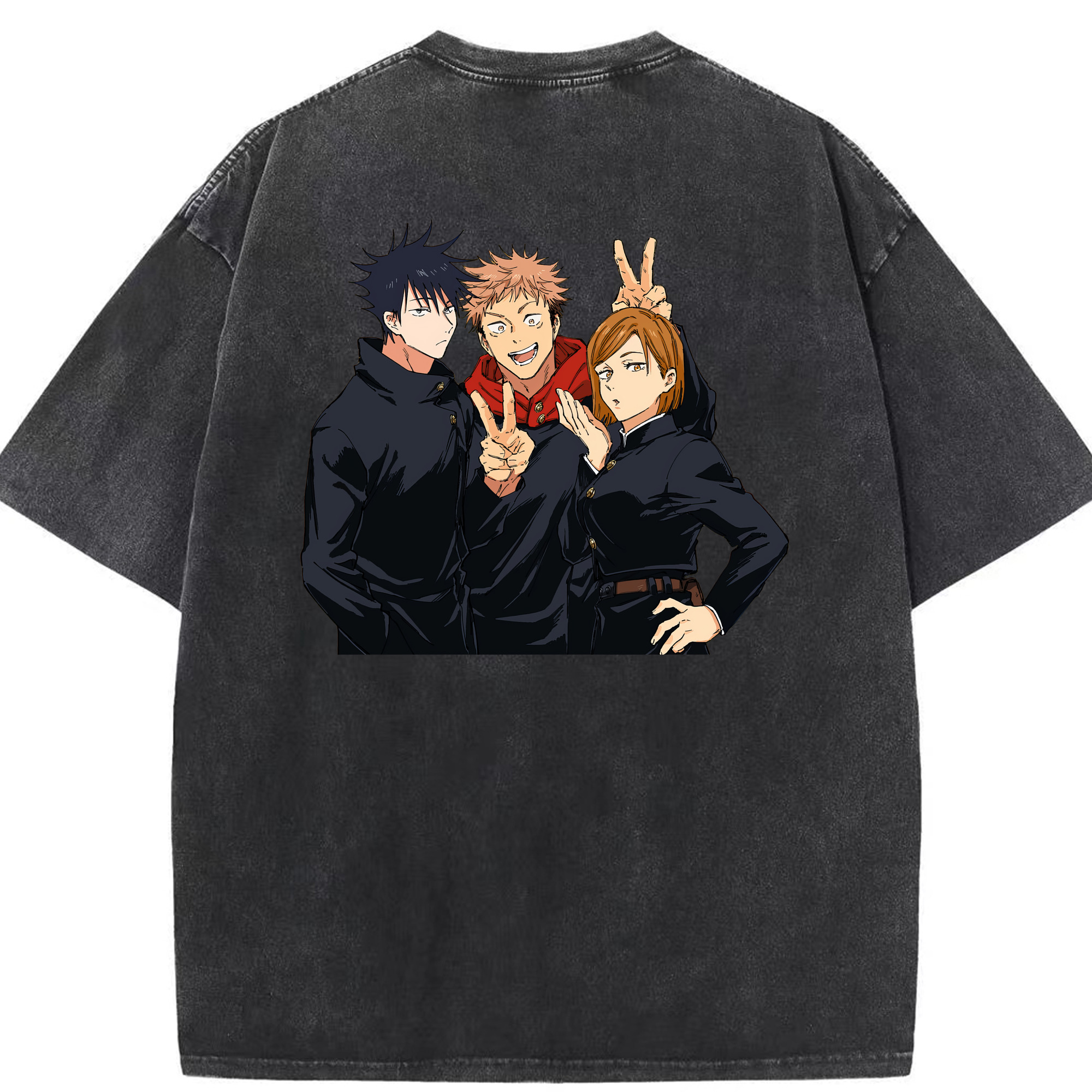 （画像用） 呪術廻戦 Jujutsu Kaisen 綿100% ヴィンテージ風 半袖Tシャツ（背面プリント）
