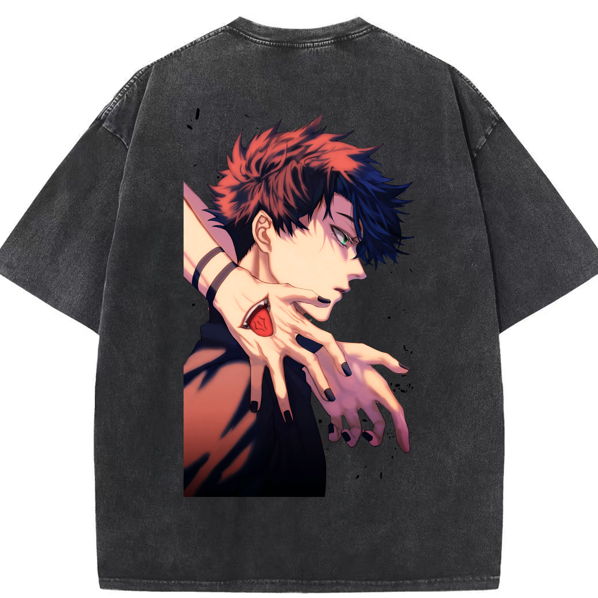 （画像用） 呪術廻戦 Jujutsu Kaisen 綿100% ヴィンテージ風 半袖Tシャツ（背面プリント）