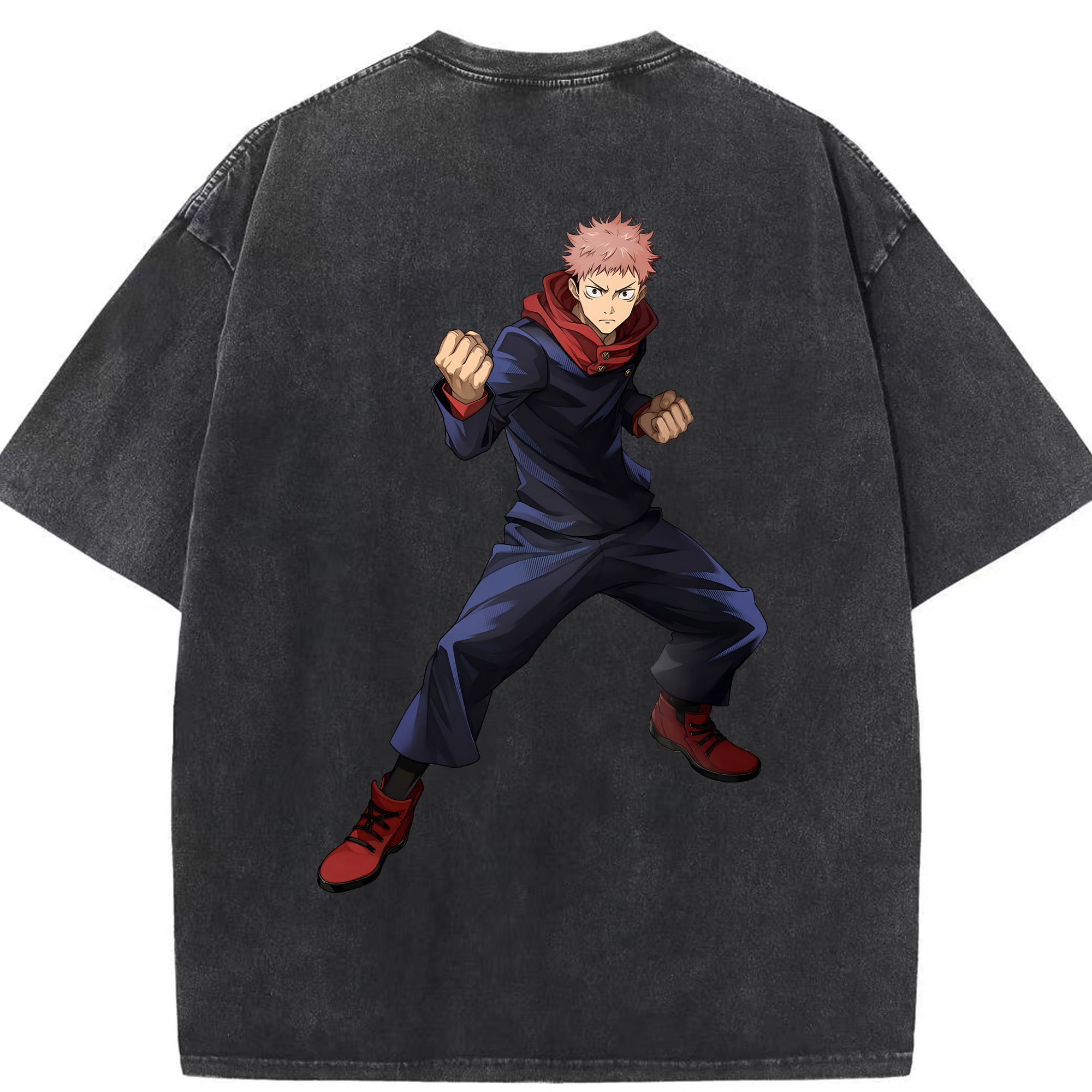 （画像用） 呪術廻戦 Jujutsu Kaisen 綿100% ヴィンテージ風 半袖Tシャツ（背面プリント）