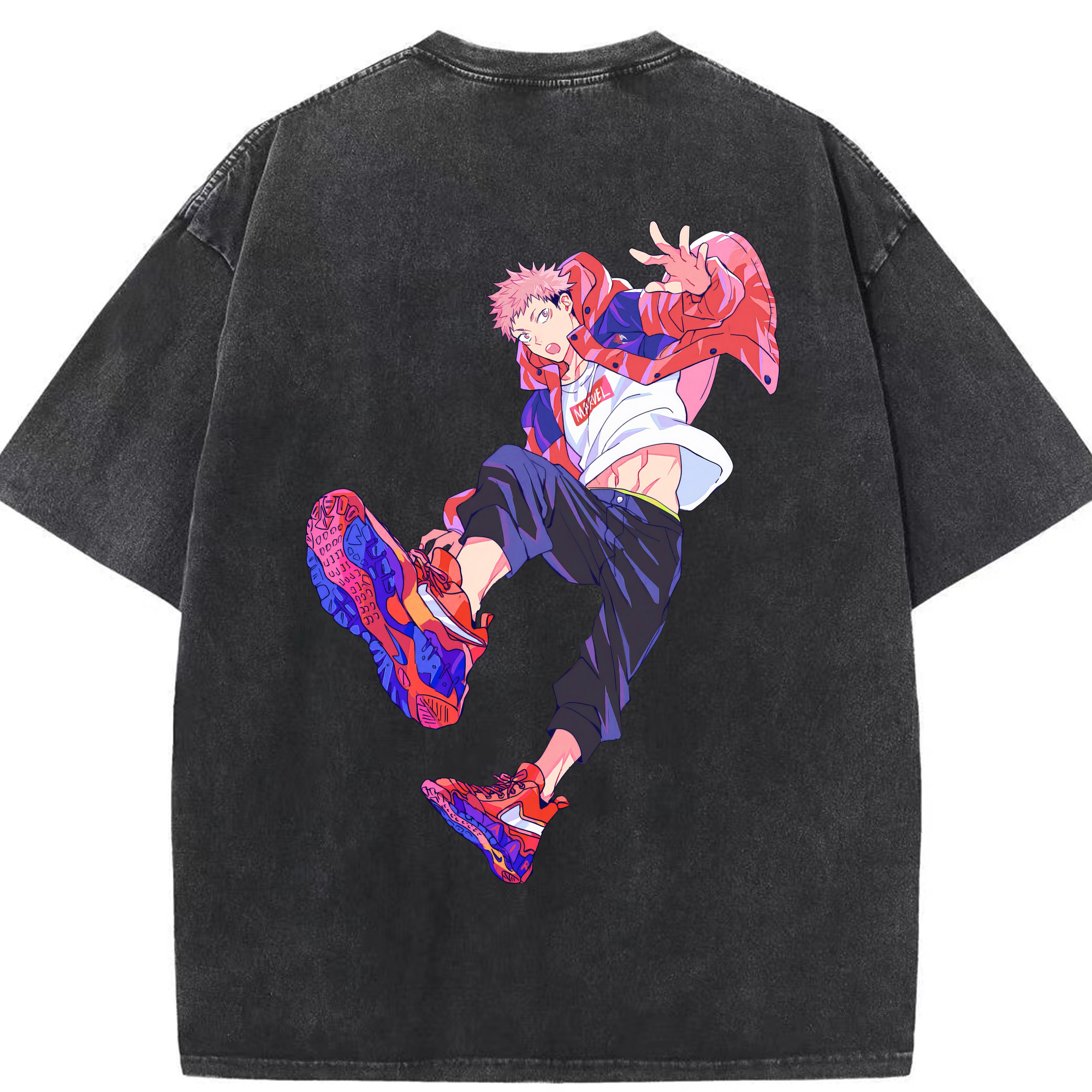 （画像用） 呪術廻戦 Jujutsu Kaisen 綿100% ヴィンテージ風 半袖Tシャツ（背面プリント）