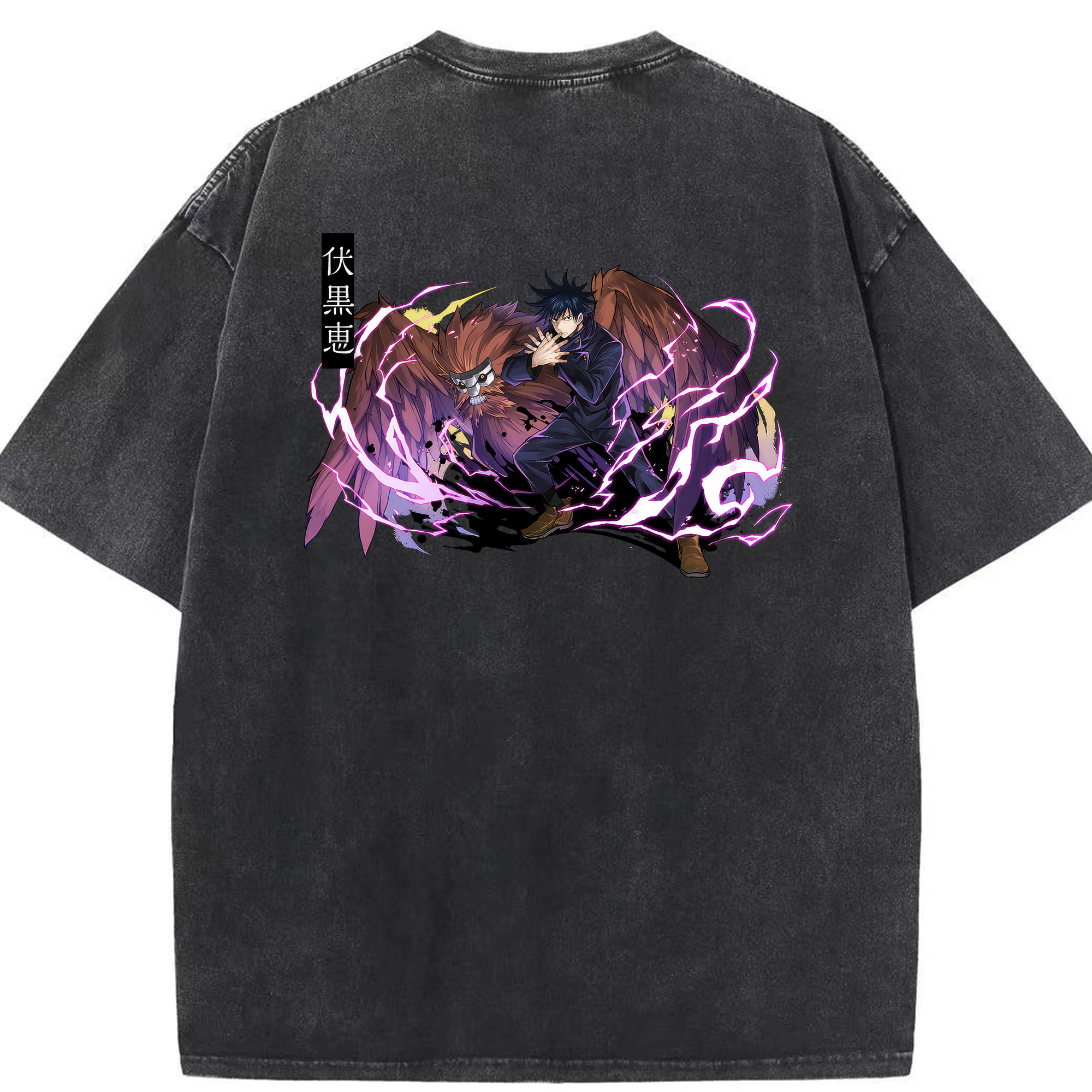 （画像用） 呪術廻戦 Jujutsu Kaisen 綿100% ヴィンテージ風 半袖Tシャツ（背面プリント）